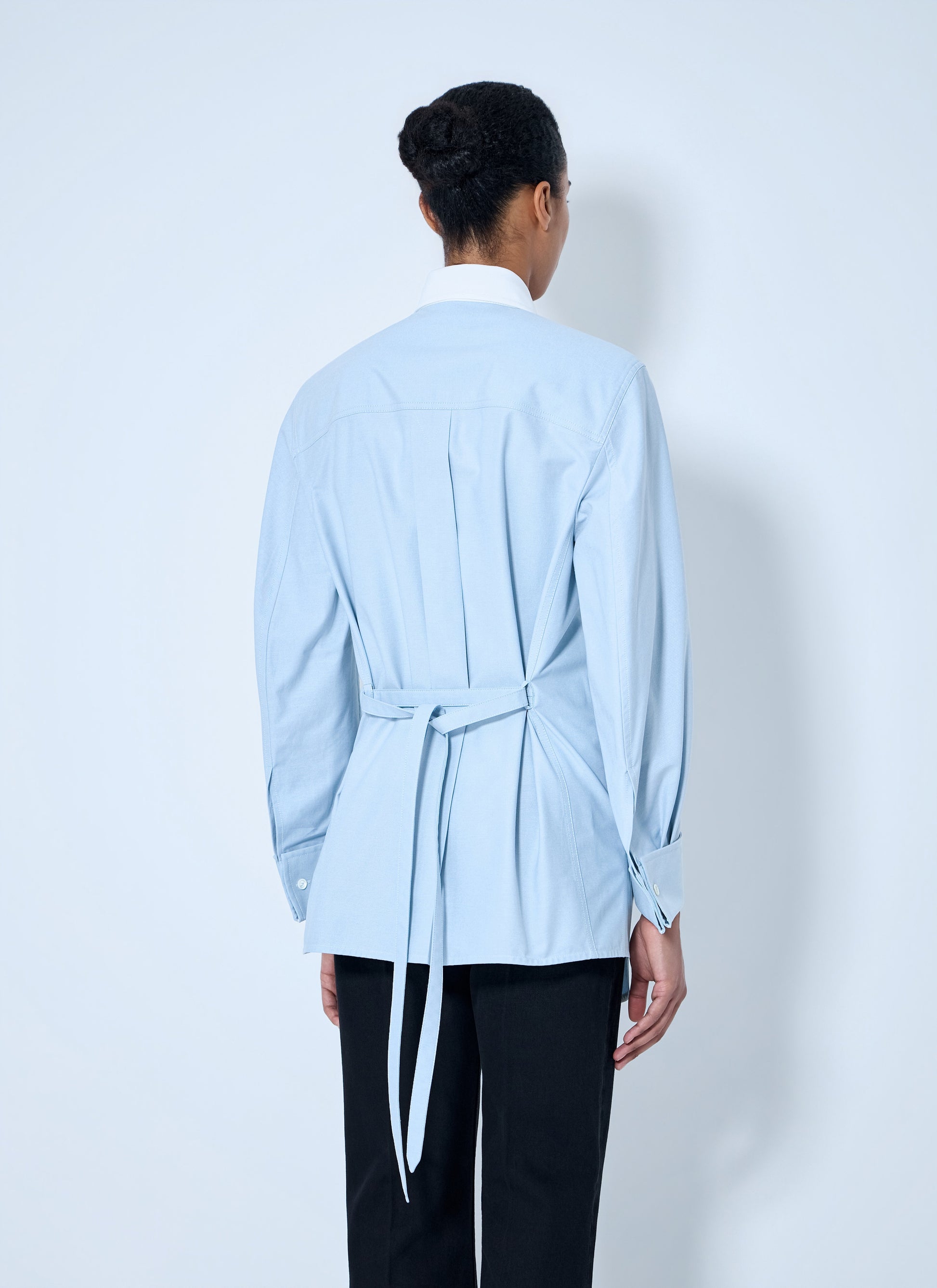 Bottega Veneta Women Asymmetrical Collar Long-Sleeve Shirt BOTTEGA VENETA