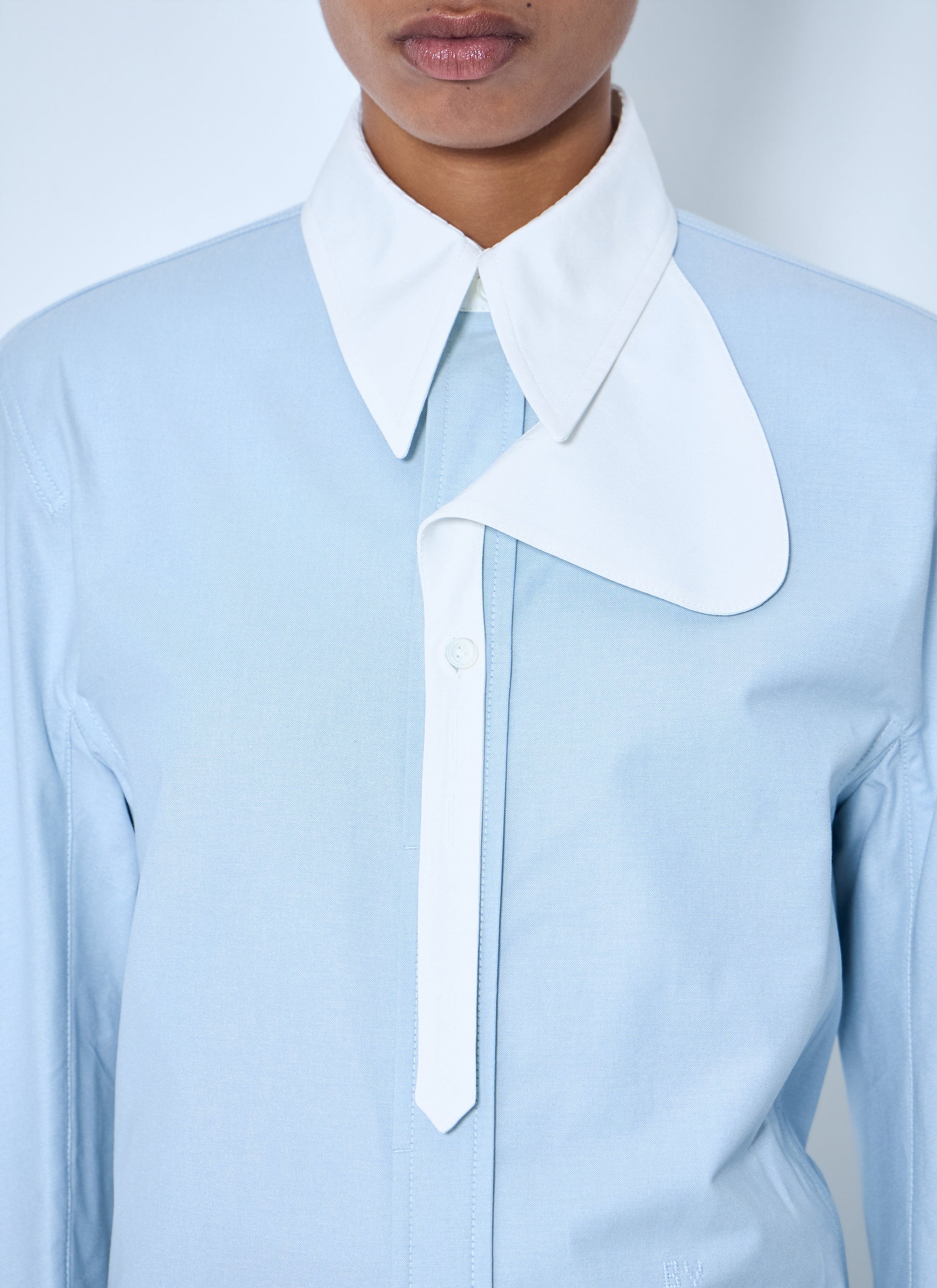 Bottega Veneta Women Asymmetrical Collar Long-Sleeve Shirt BOTTEGA VENETA