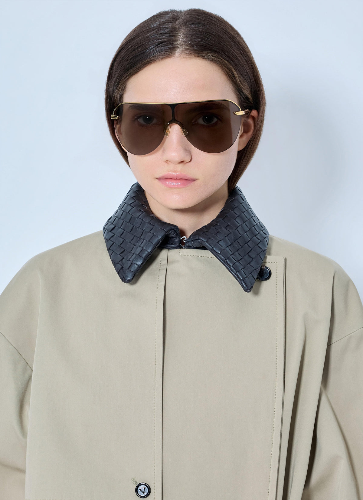 Bottega Veneta Women Long Ribbon Shield Sunglasses BOTTEGA VENETA