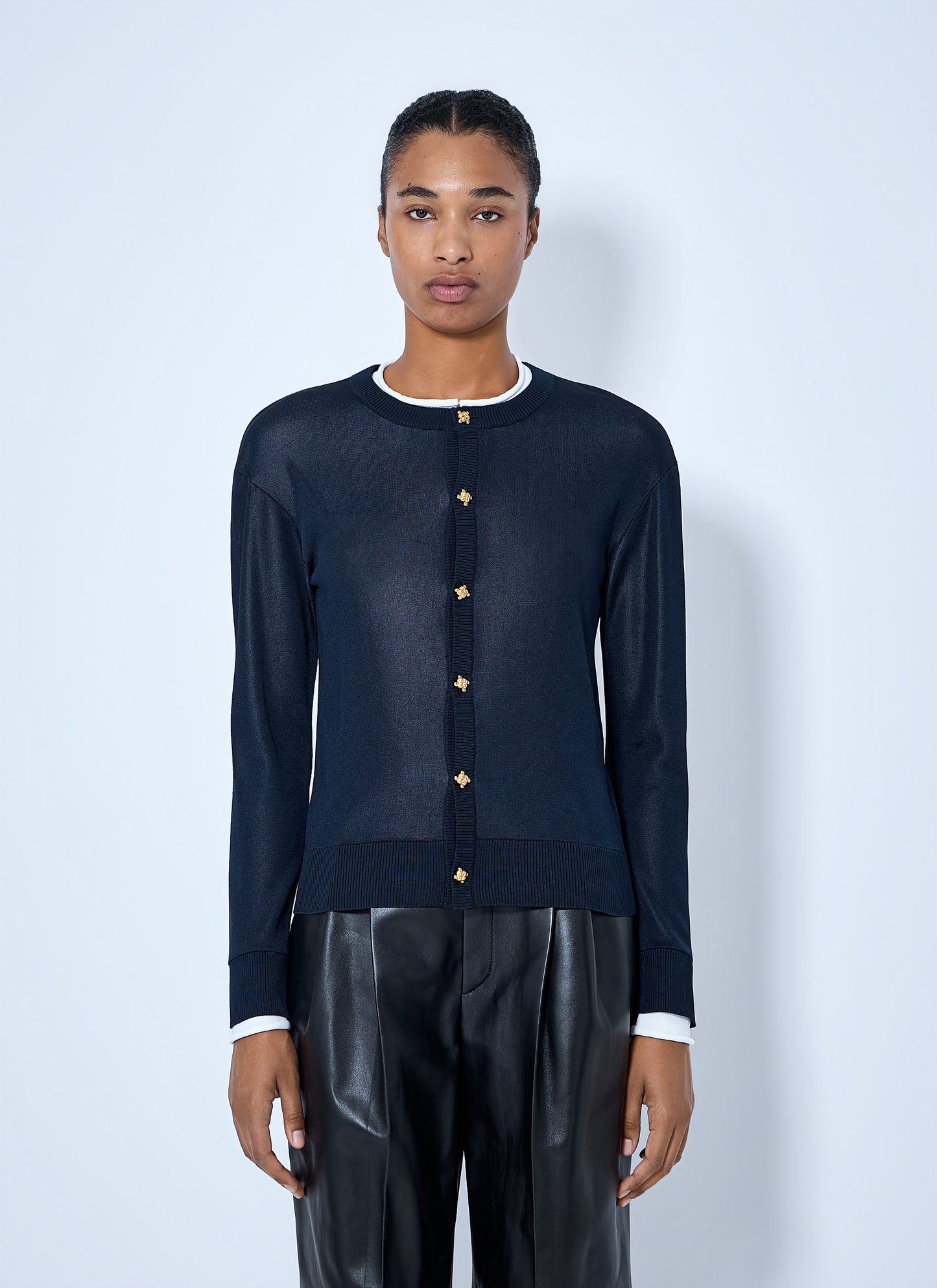 Bottega Veneta Women Silk Double Knit Cardigan BOTTEGA VENETA