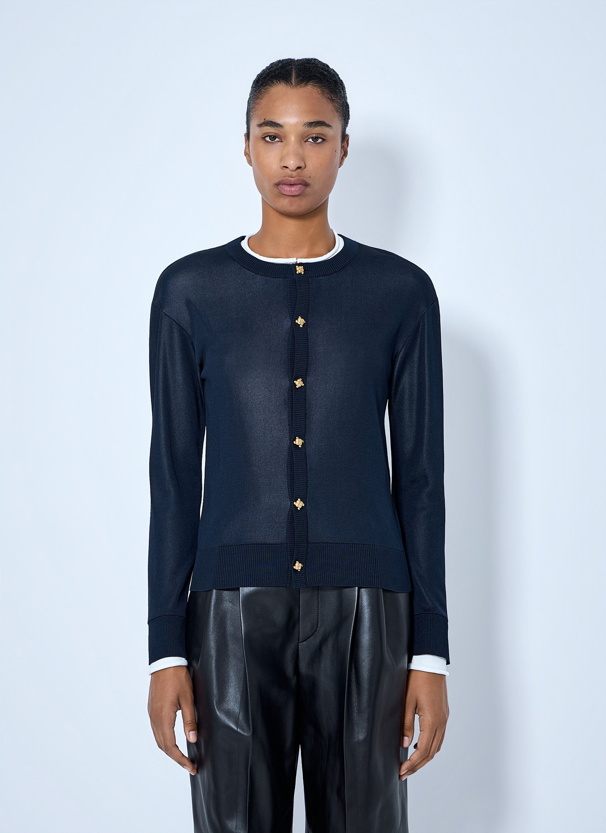 Bottega Veneta Women Silk Double Knit Cardigan BOTTEGA VENETA