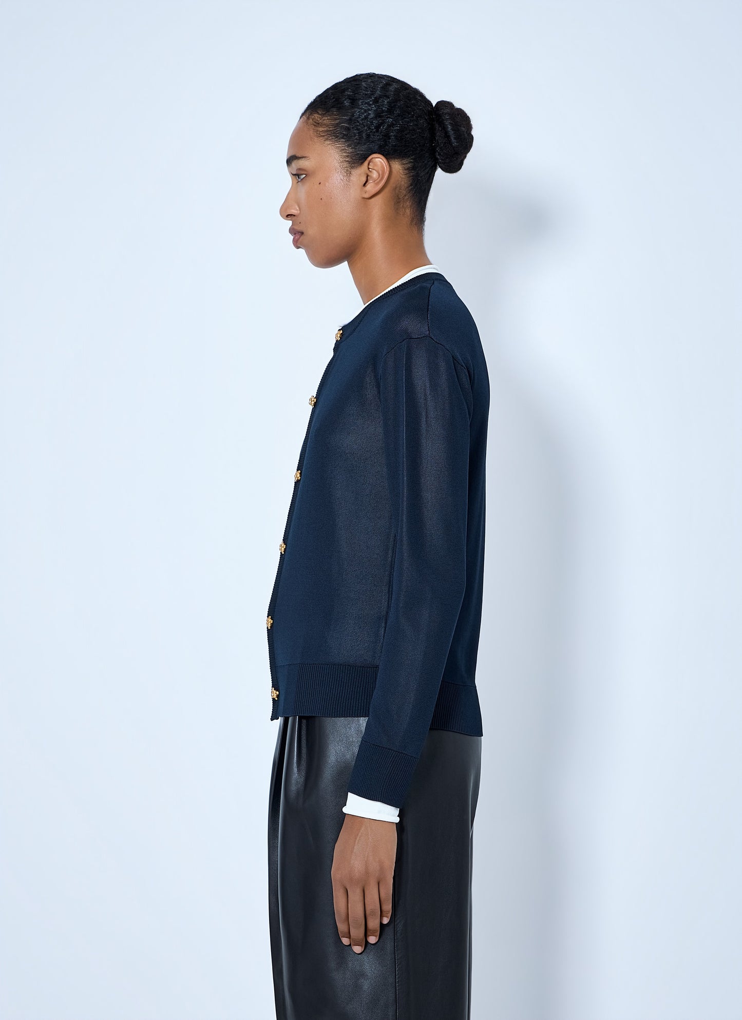 Bottega Veneta Women Silk Double Knit Cardigan BOTTEGA VENETA