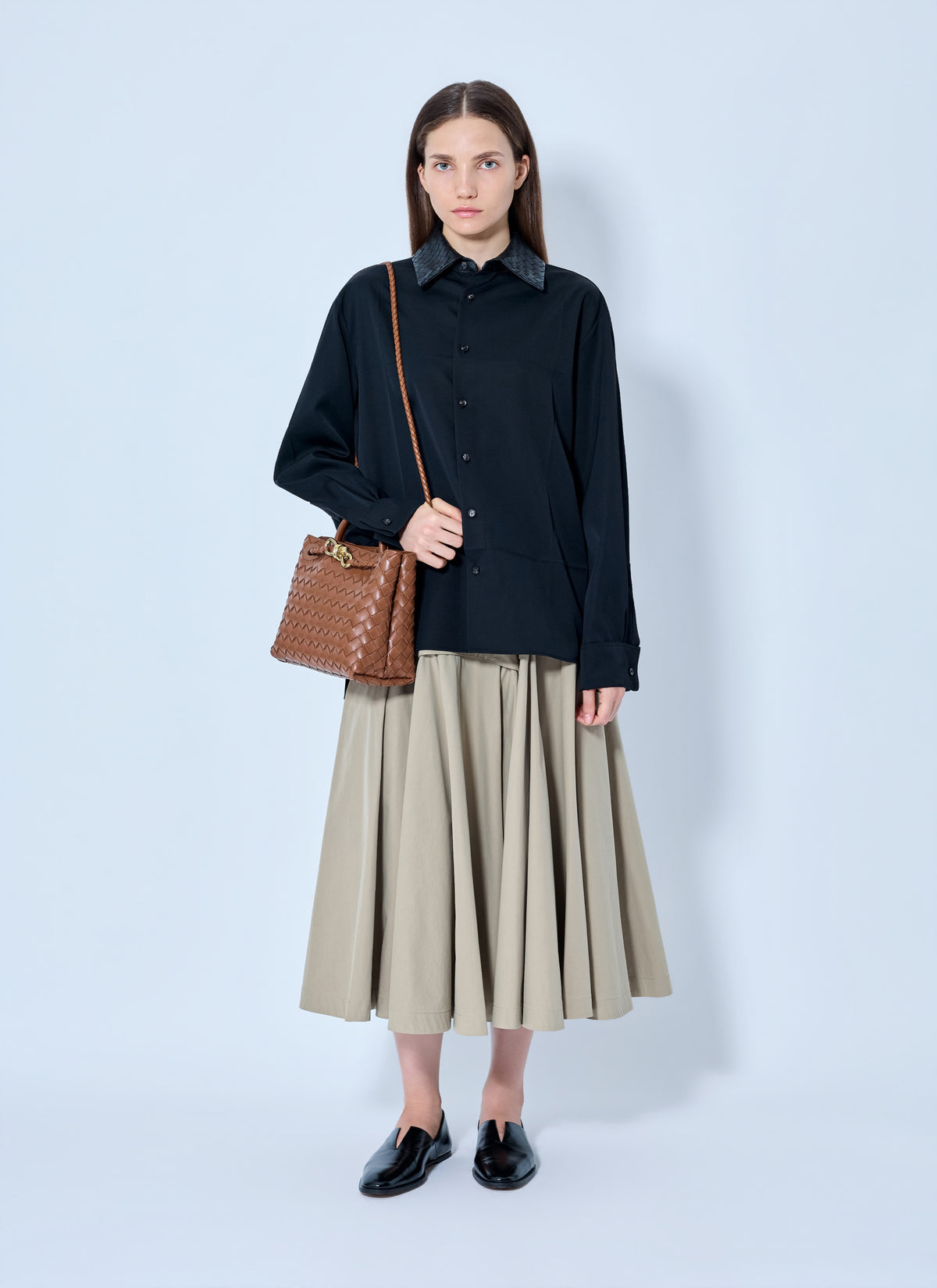 Bottega Veneta Women Light Wool Twill Shirt BOTTEGA VENETA