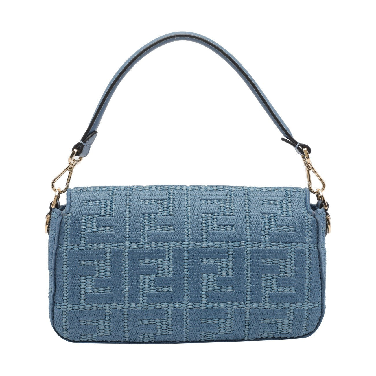 Fendi Women Braided Raffia Baguette With Ff Embroidery FENDI