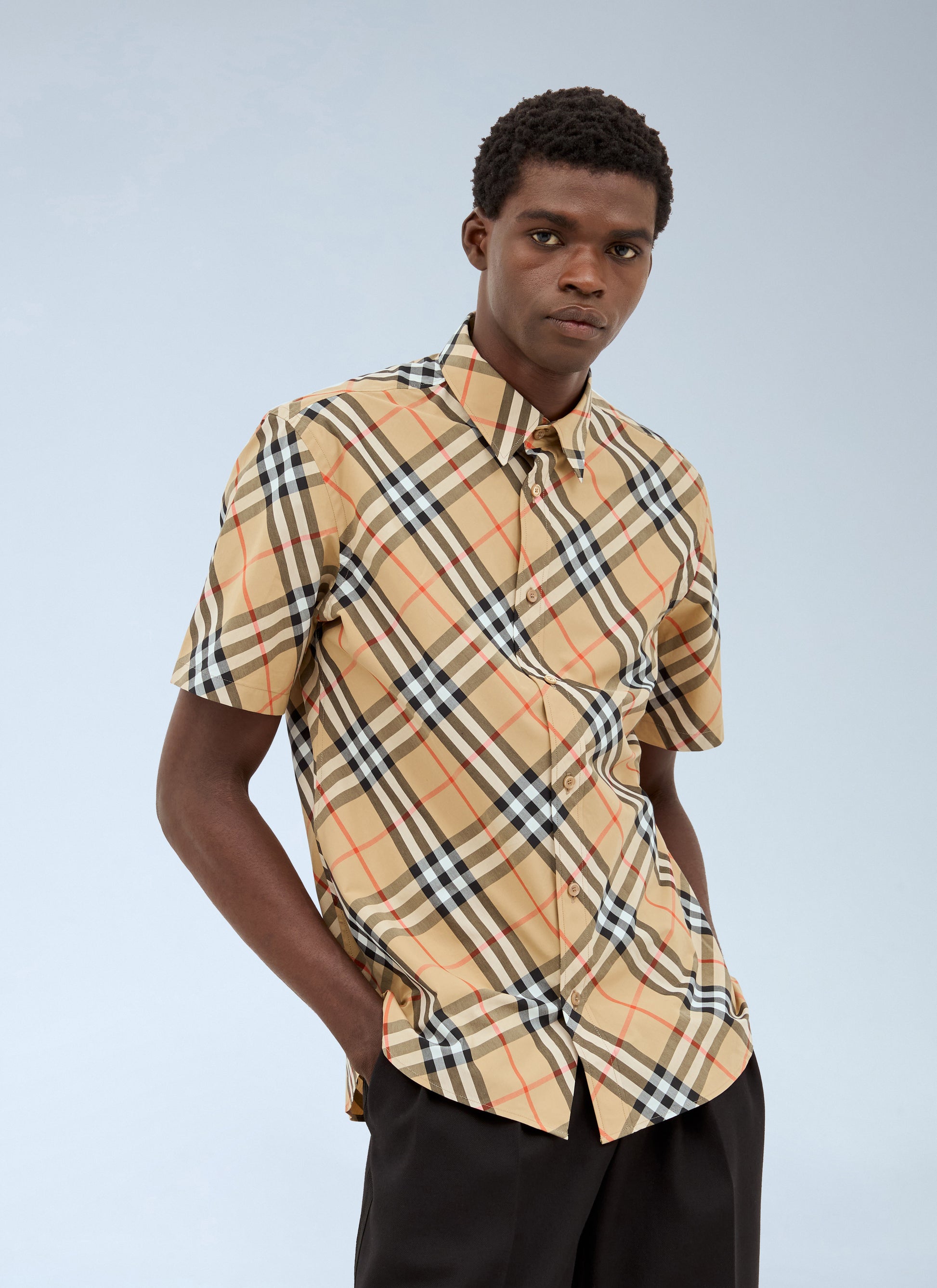 Burberry Men Check Poplin Shirt BURBERRY