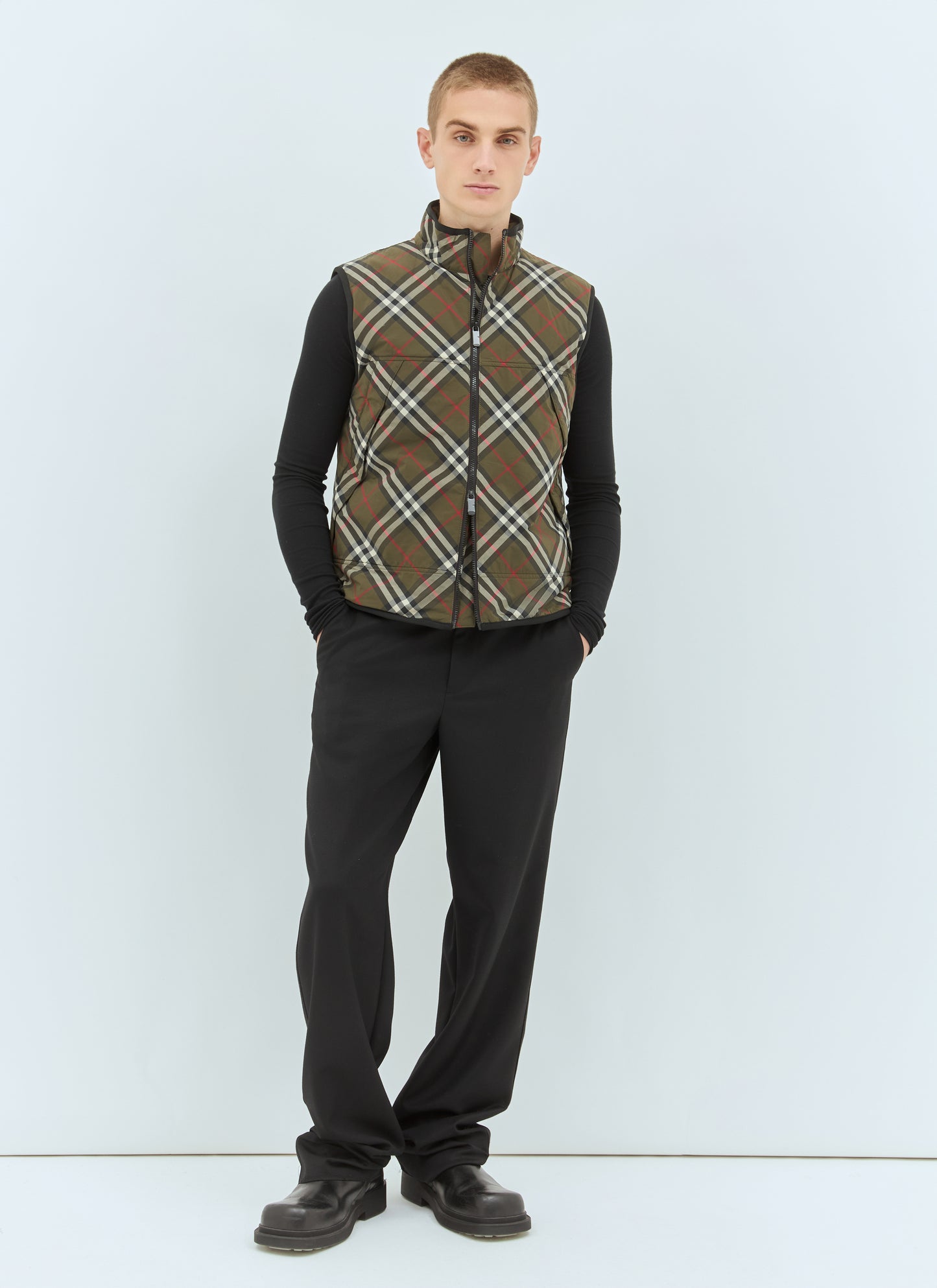 Burberry Men Check Padded Gilet BURBERRY