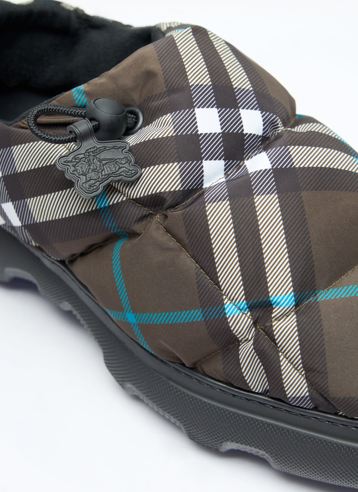 Burberry Men Check Nylon-Blend Pillow Mule BURBERRY