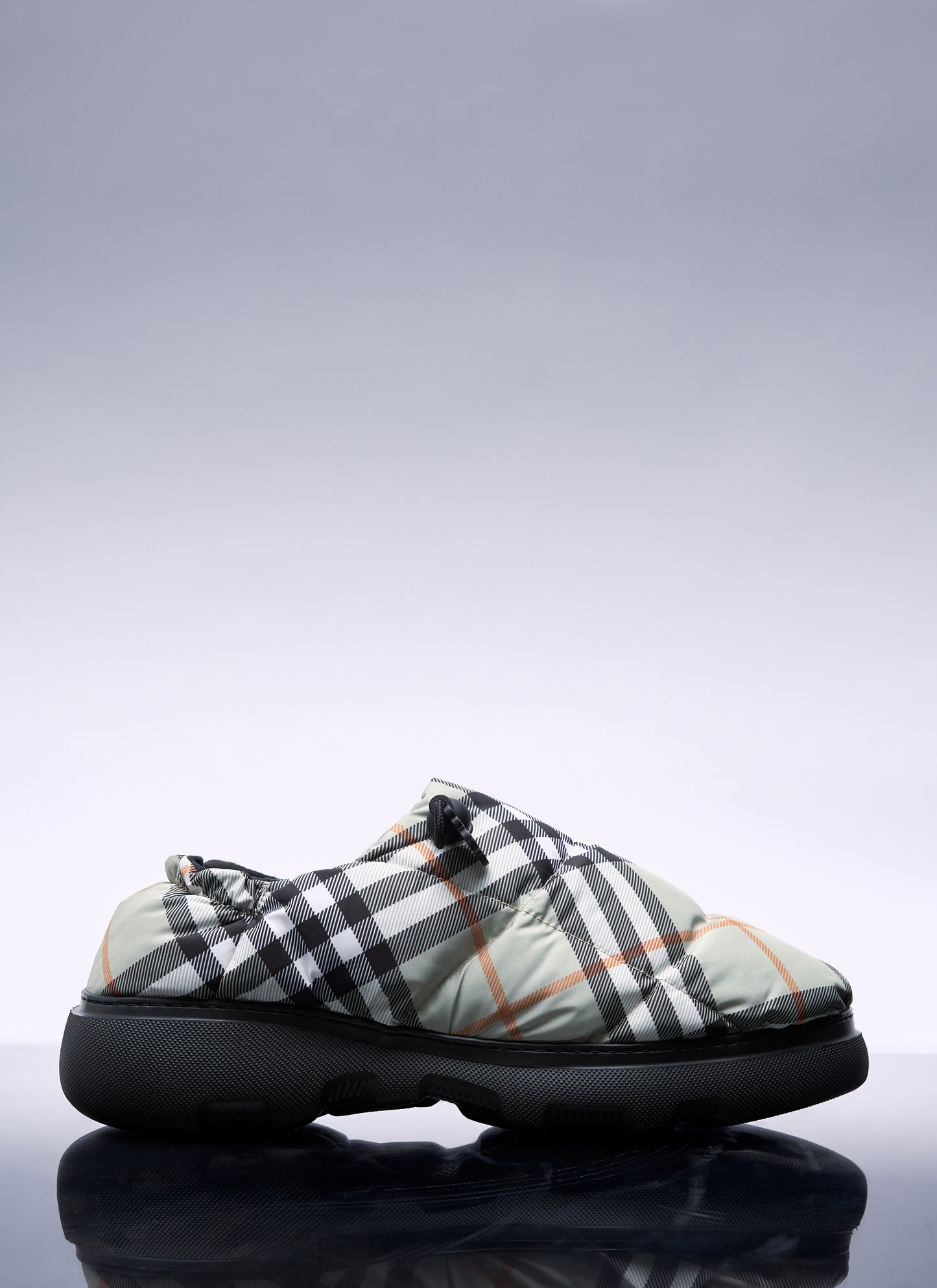 Burberry Men Check Nylon-Blend Pillow Mule BURBERRY