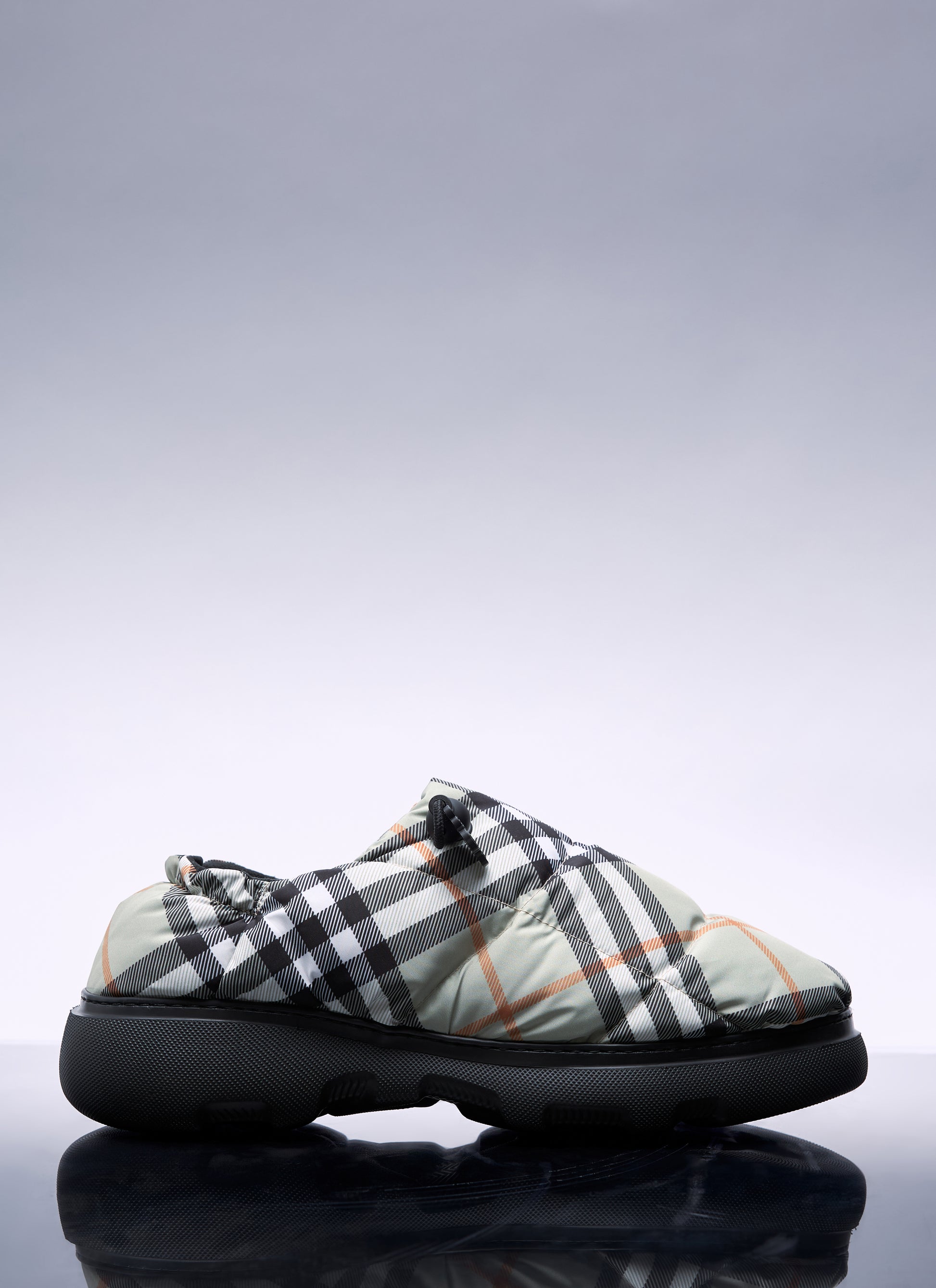 Burberry Men Check Nylon-Blend Pillow Mule BURBERRY