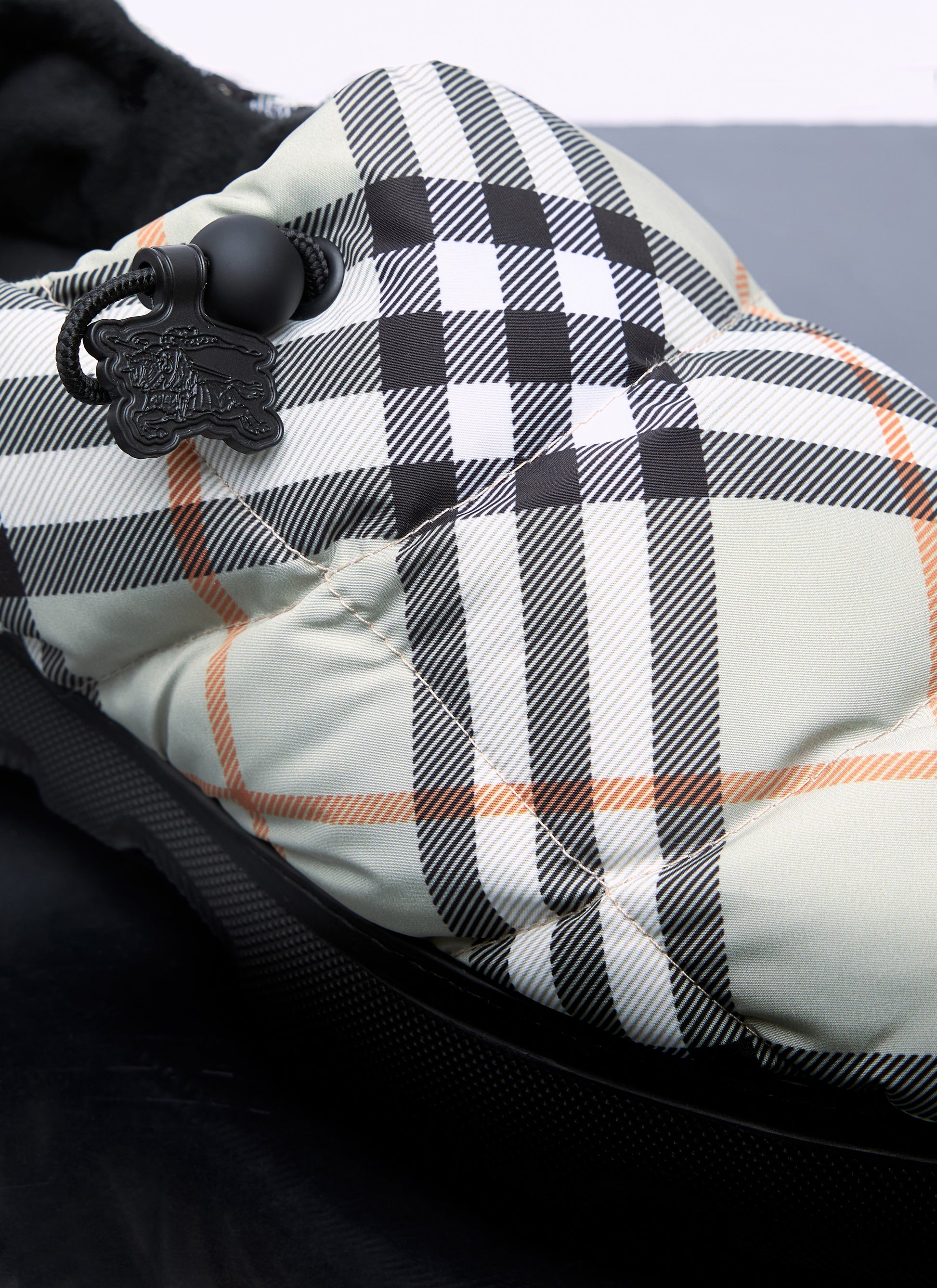 Burberry Men Check Nylon-Blend Pillow Mule BURBERRY