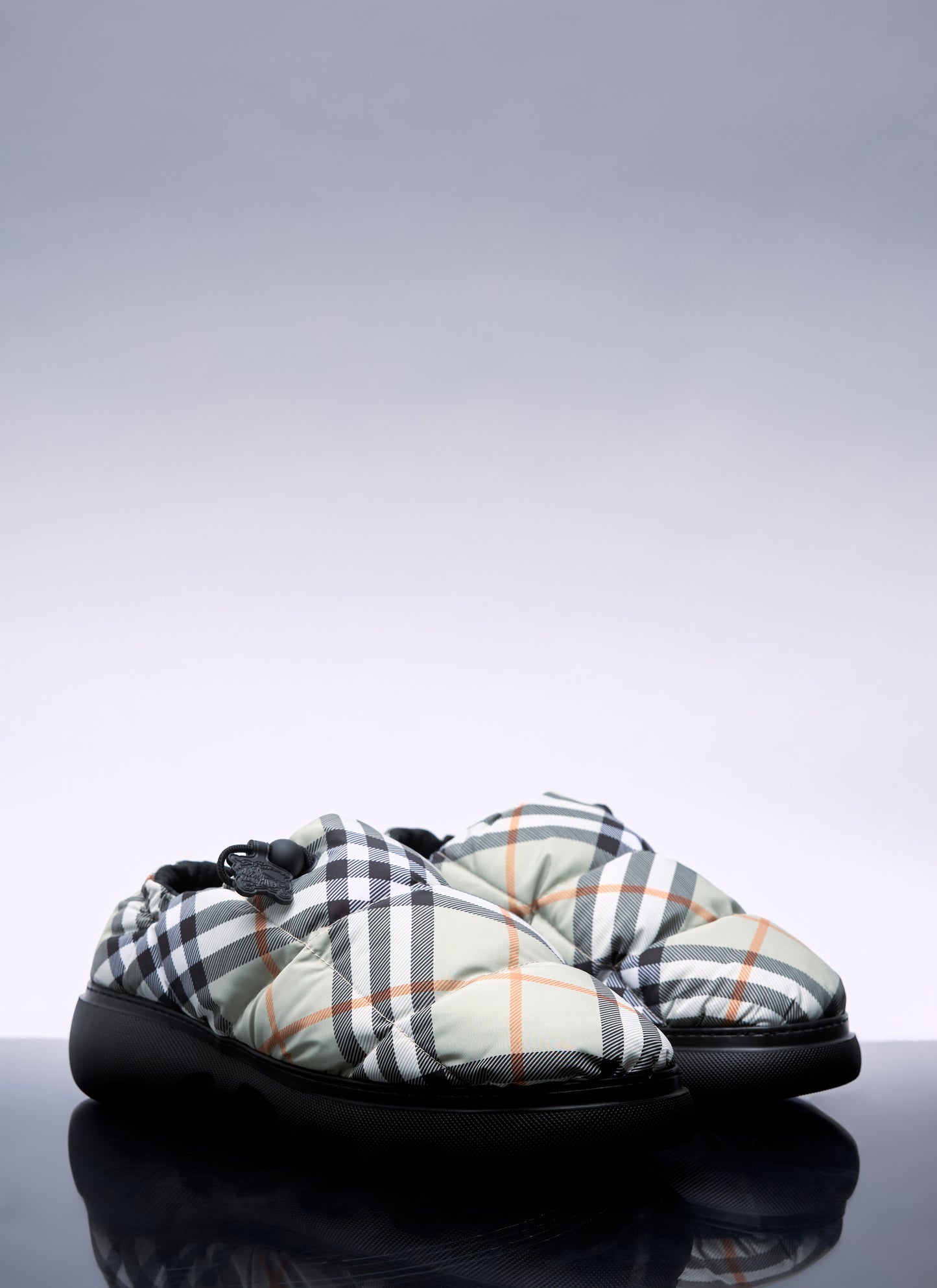 Burberry Men Check Nylon-Blend Pillow Mule BURBERRY