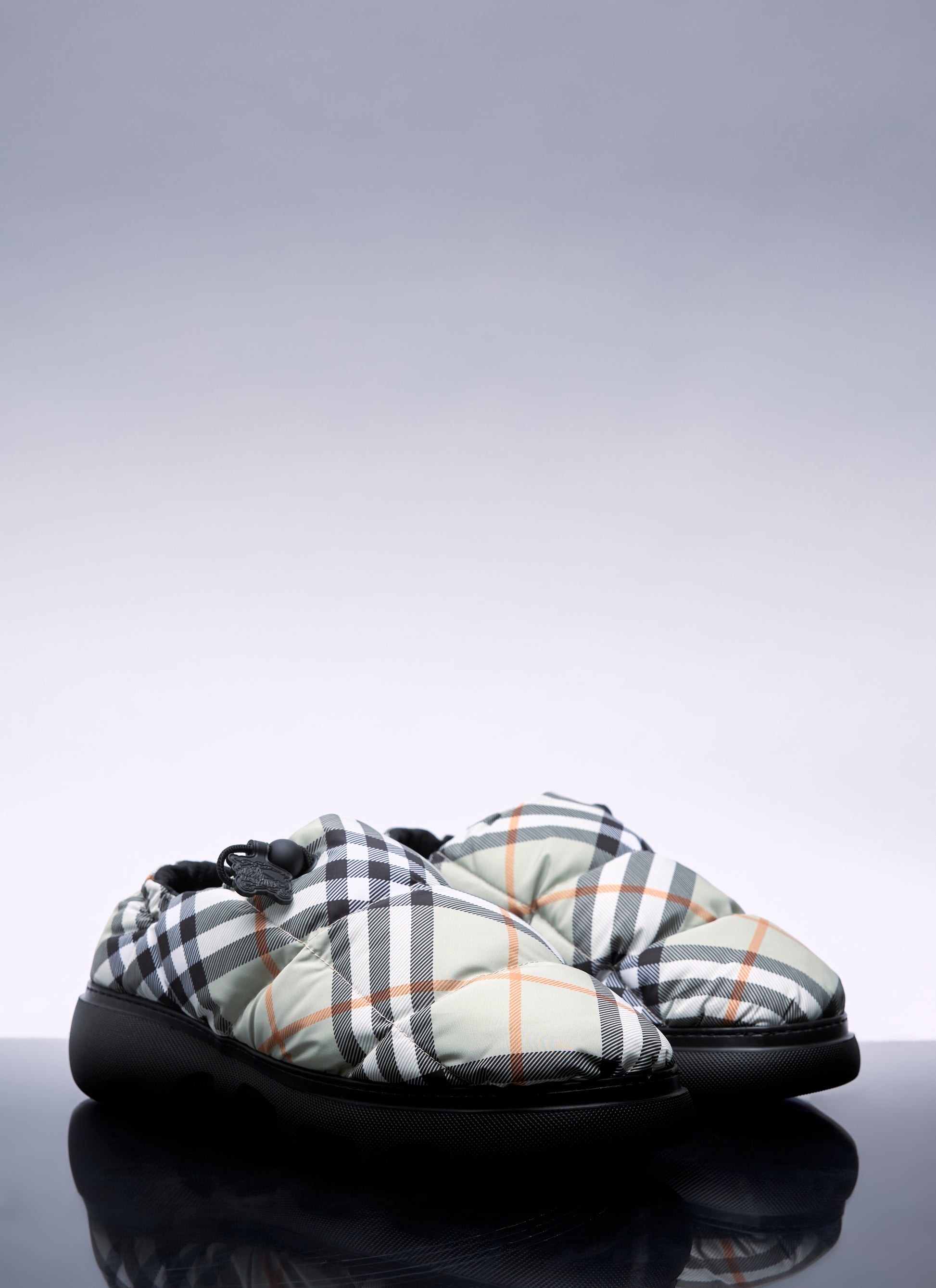 Burberry Men Check Nylon-Blend Pillow Mule BURBERRY