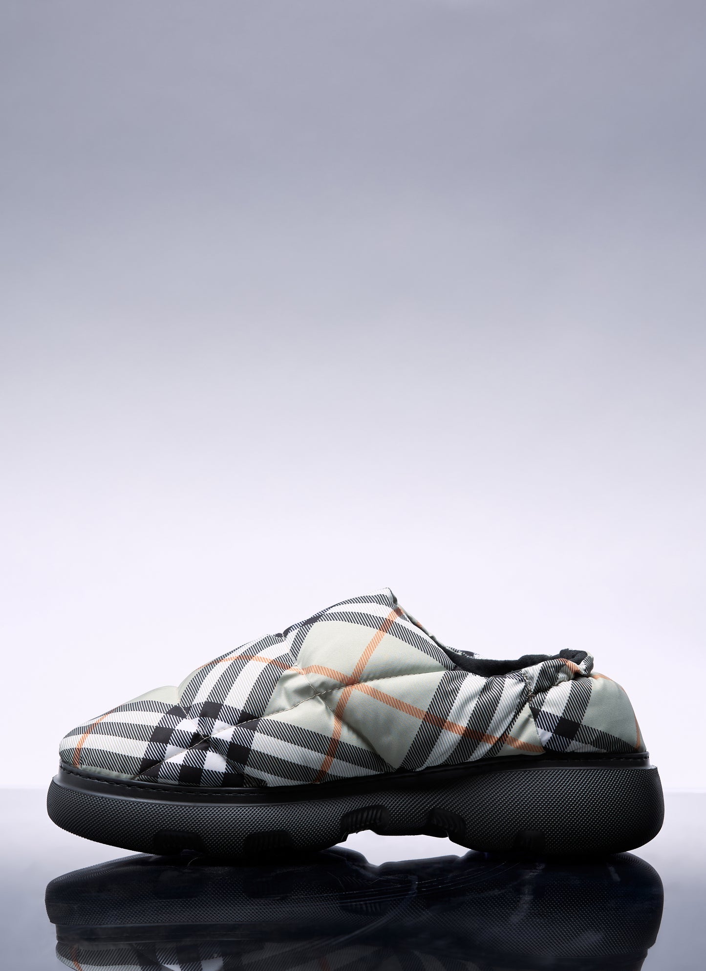 Burberry Men Check Nylon-Blend Pillow Mule BURBERRY