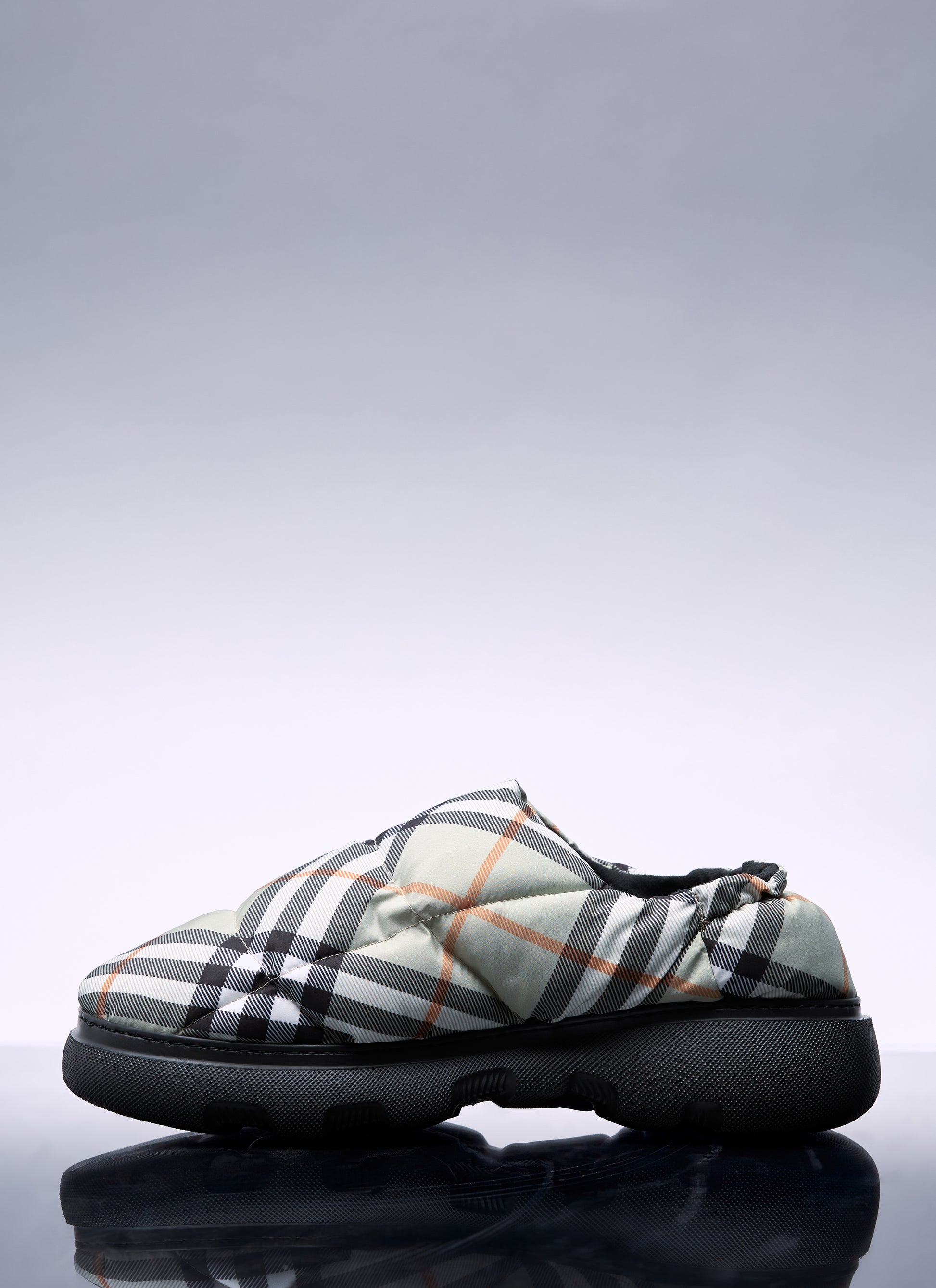 Burberry Men Check Nylon-Blend Pillow Mule BURBERRY