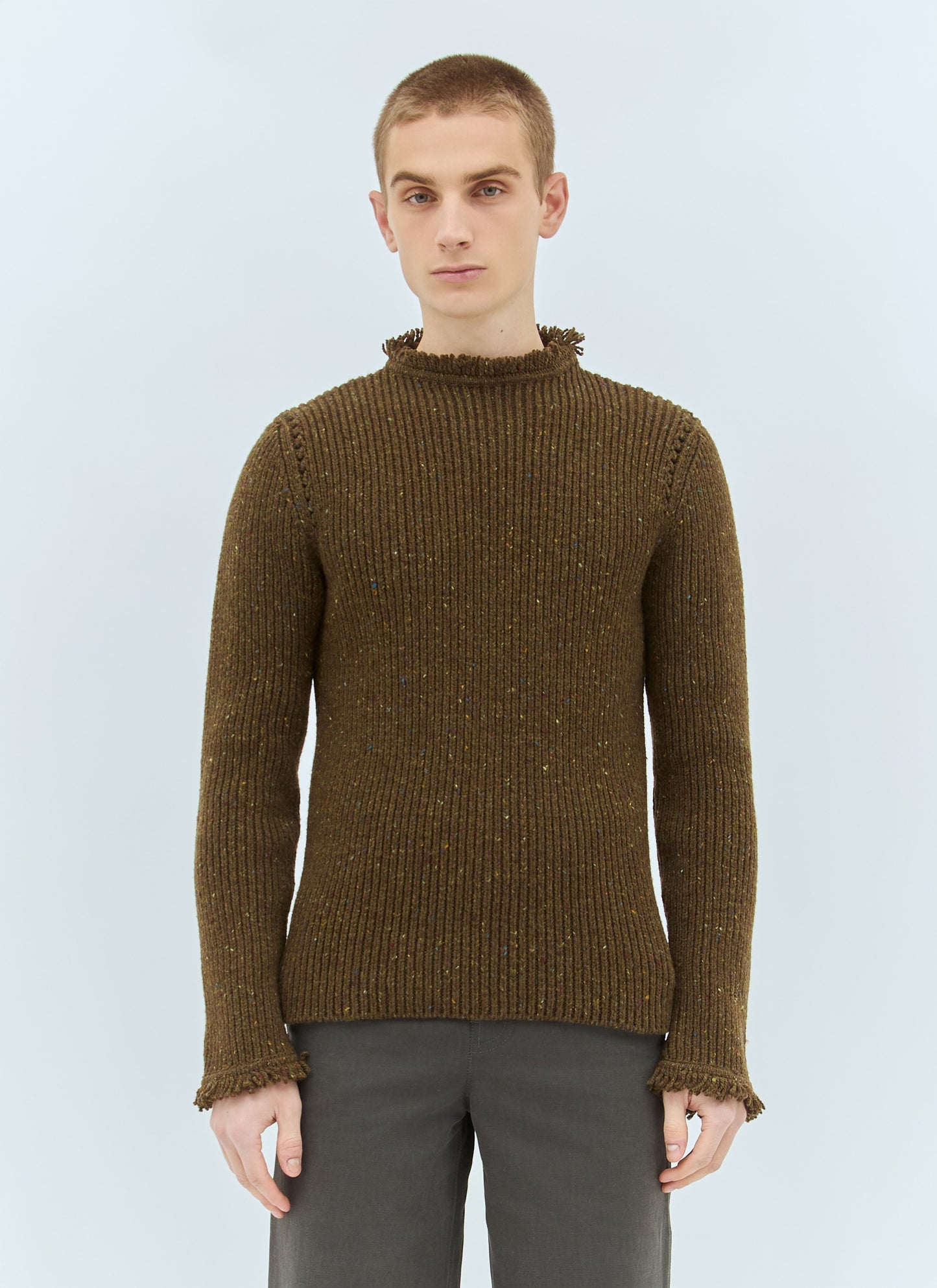 Burberry Men Fringed Wool Sweater BURBERRY