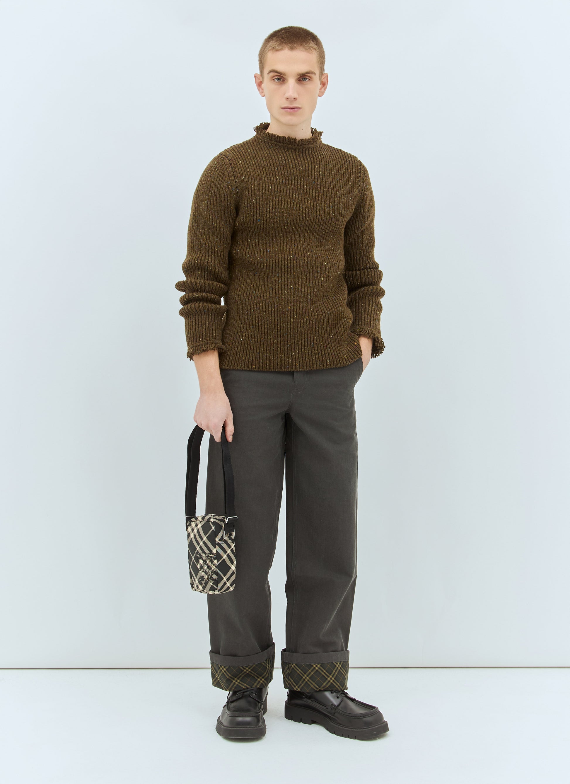 Burberry Men Fringed Wool Sweater BURBERRY