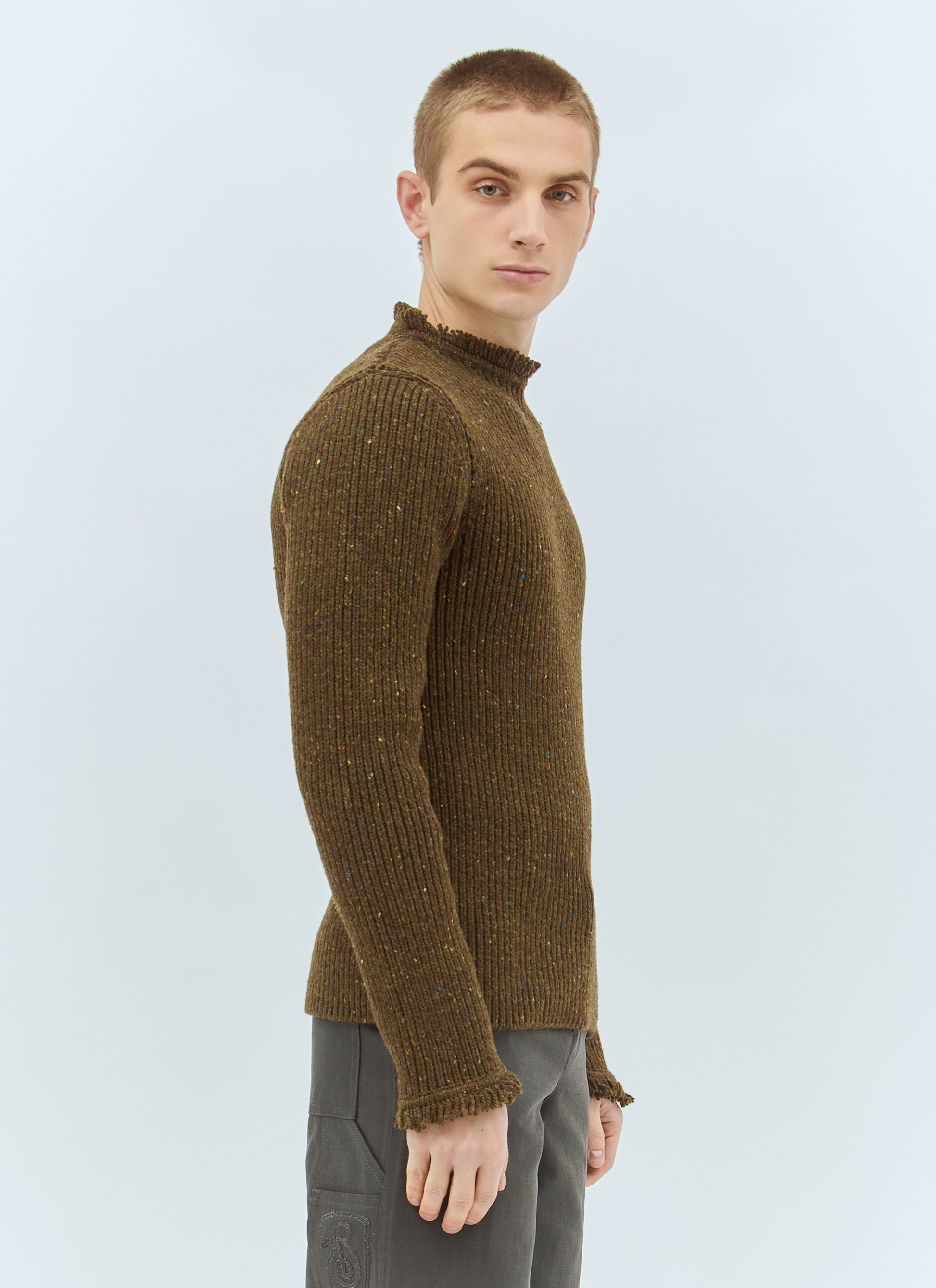 Burberry Men Fringed Wool Sweater BURBERRY