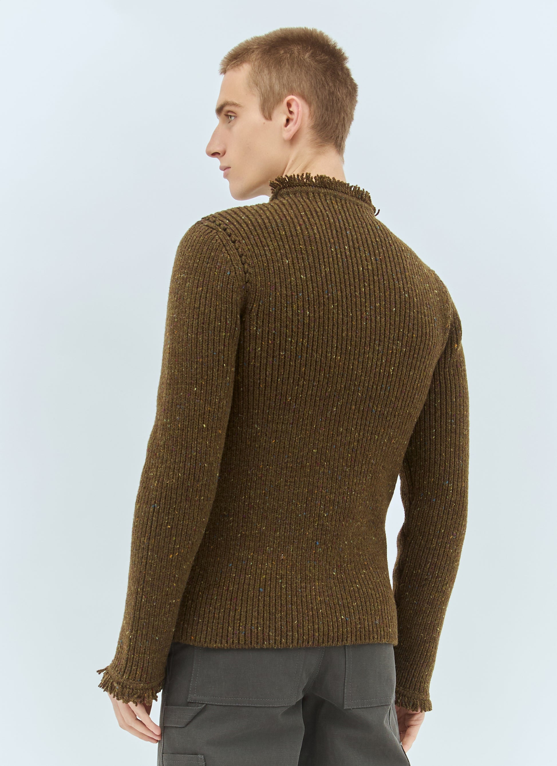 Burberry Men Fringed Wool Sweater BURBERRY