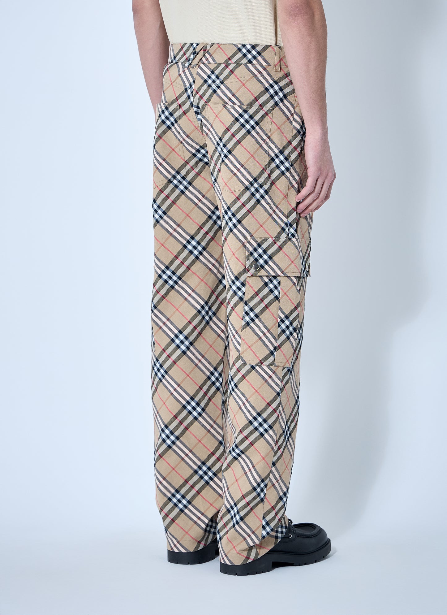 Burberry Men Check Linen-Blend Pants BURBERRY