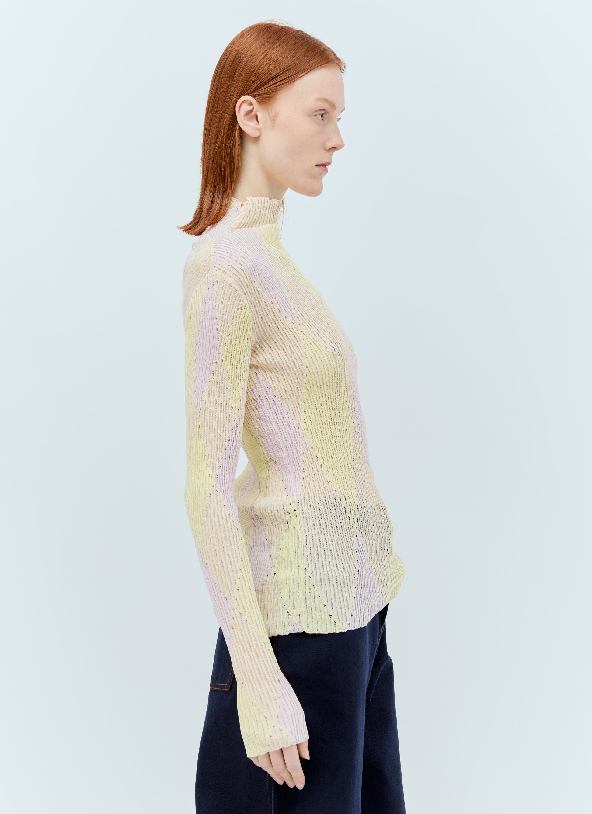 Burberry Women Argyle High-Neck Sweater BURBERRY