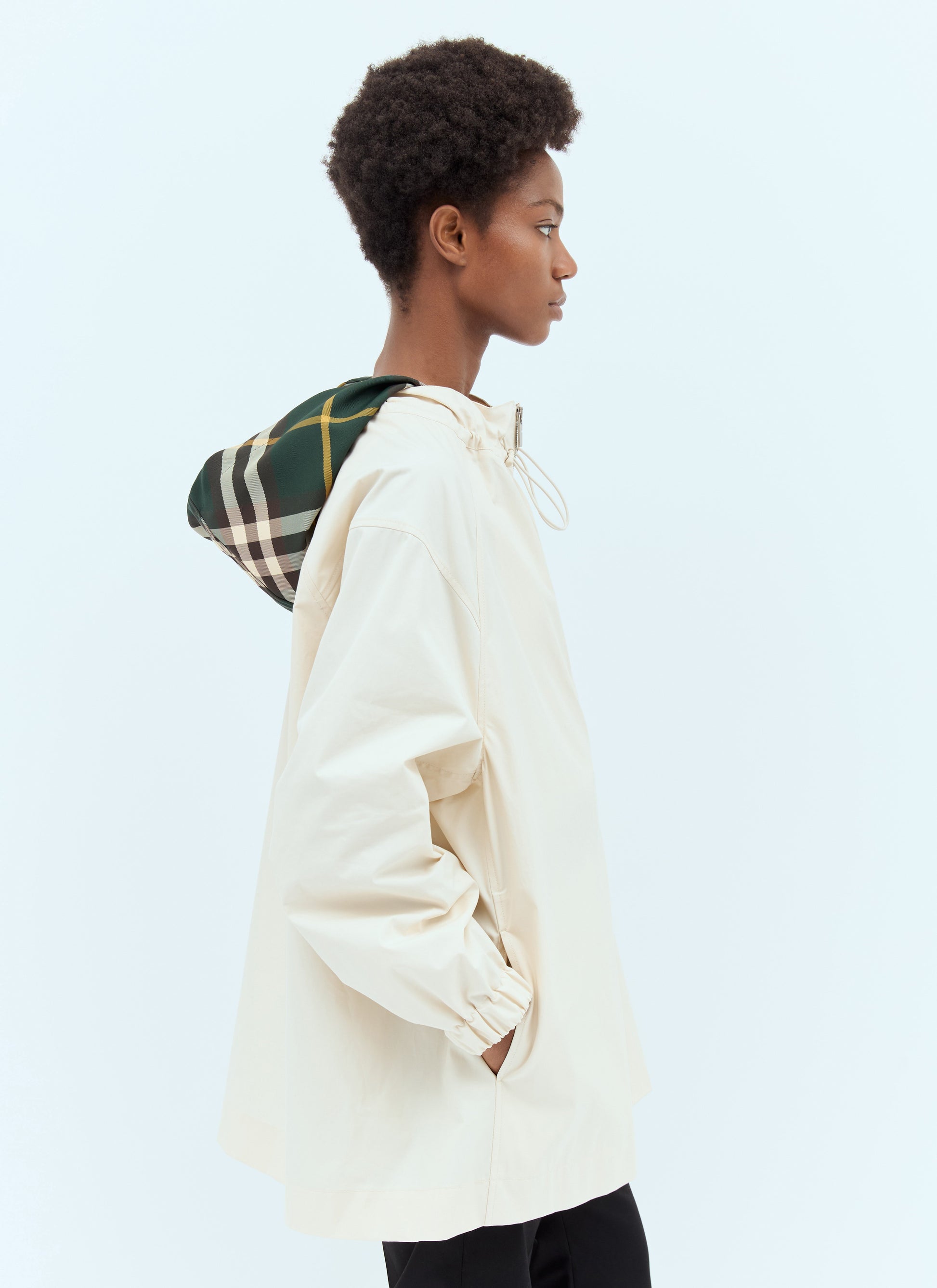 Burberry Women Check Hood Gabardine Parka BURBERRY