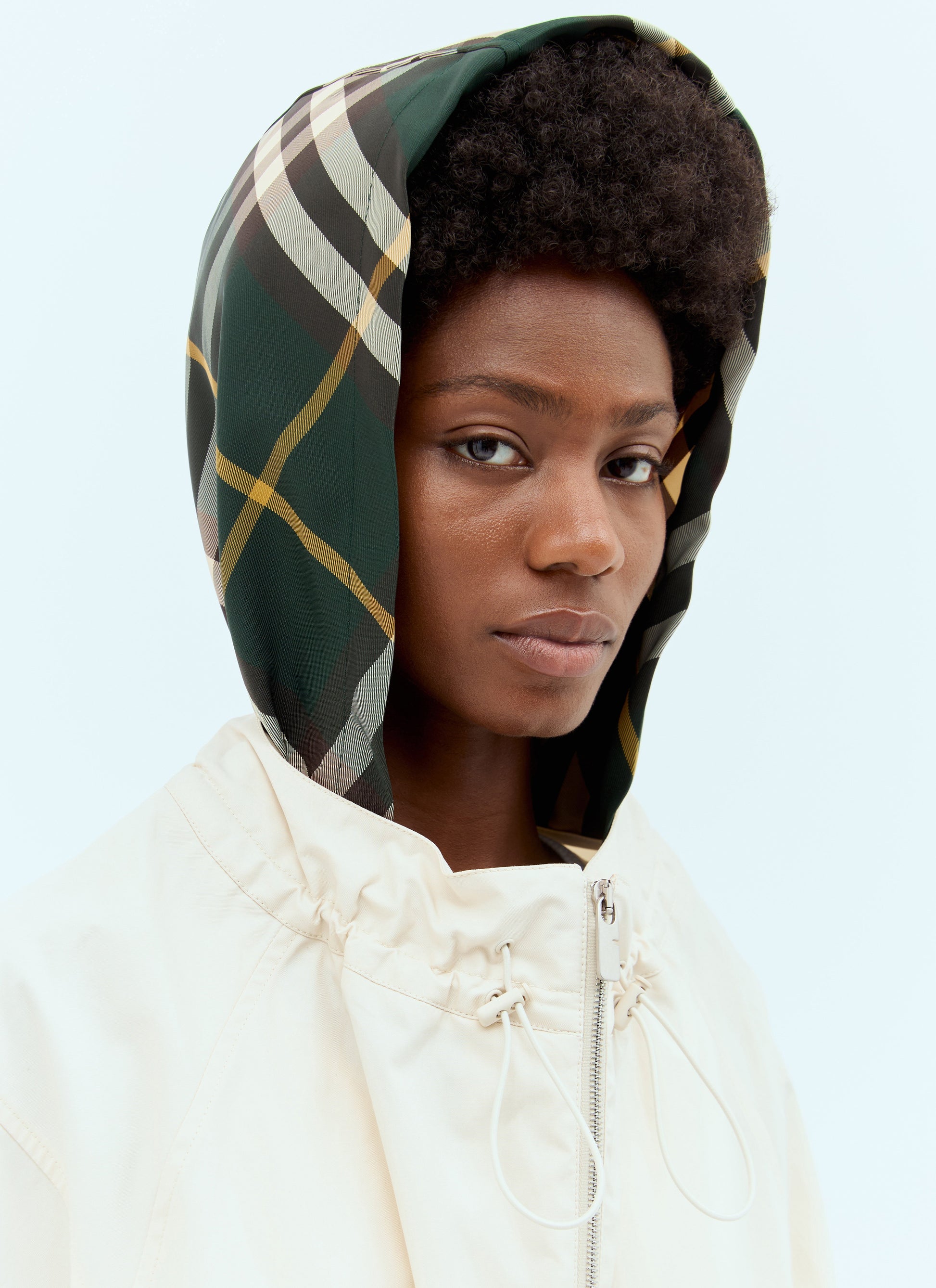 Burberry Women Check Hood Gabardine Parka BURBERRY