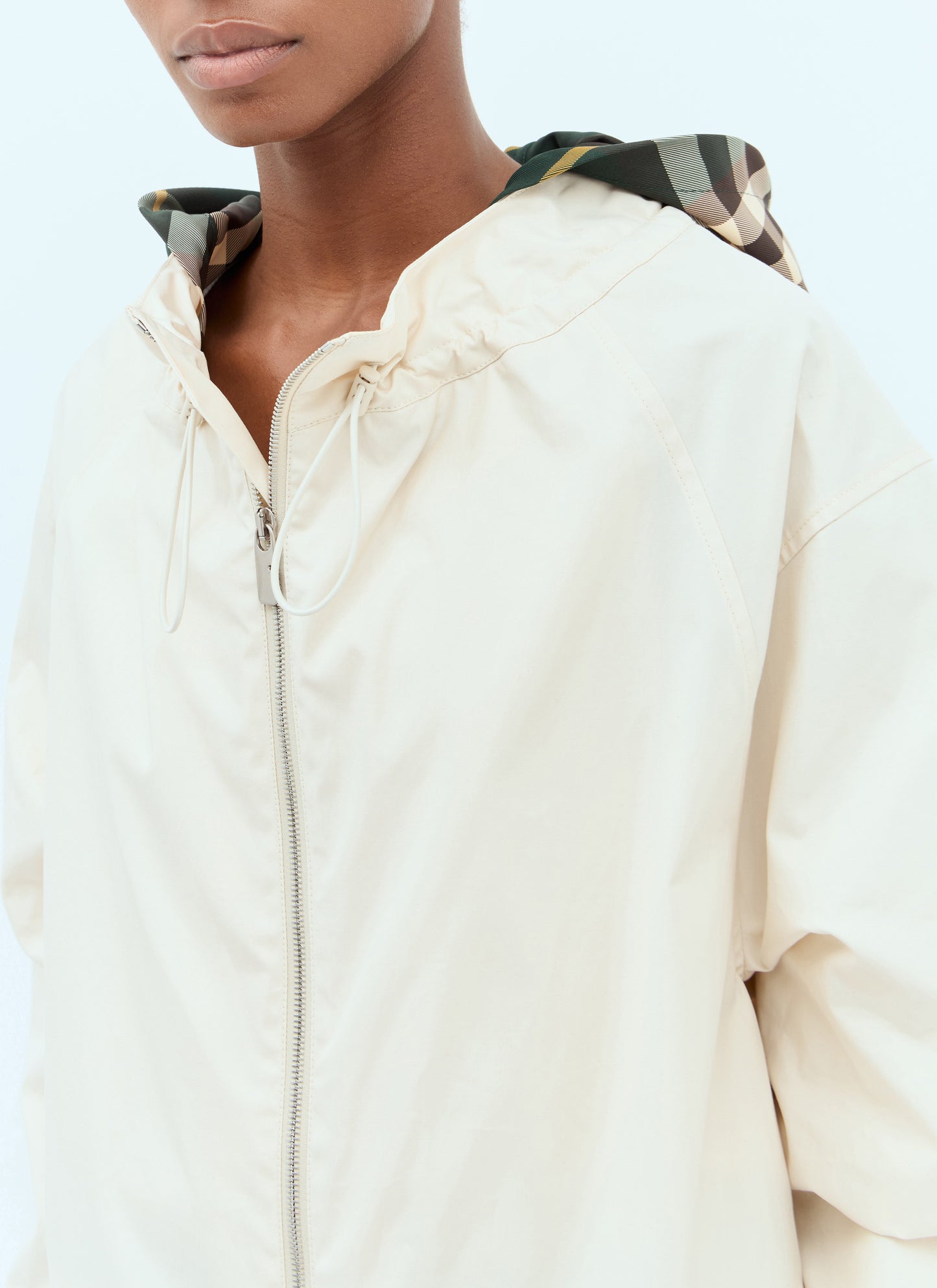 Burberry Women Check Hood Gabardine Parka BURBERRY