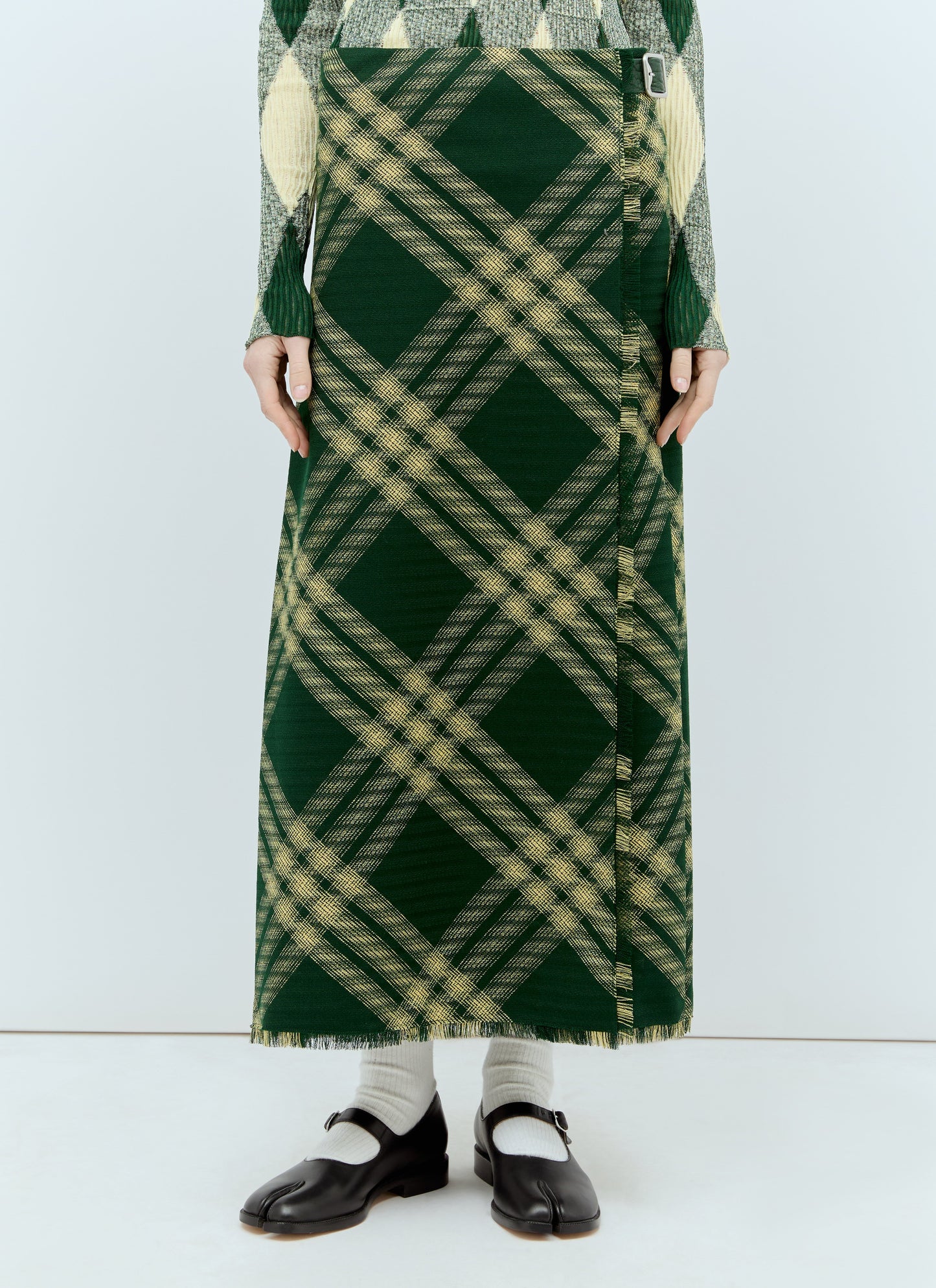 Burberry Women Wool Check Midi Skirt BURBERRY