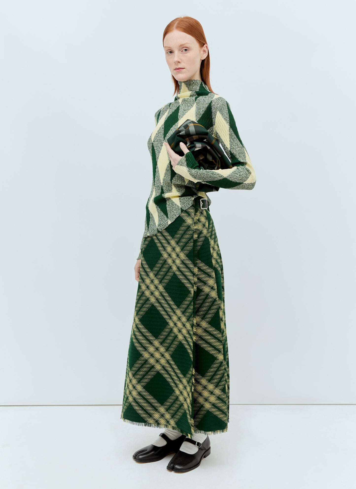 Burberry Women Wool Check Midi Skirt BURBERRY