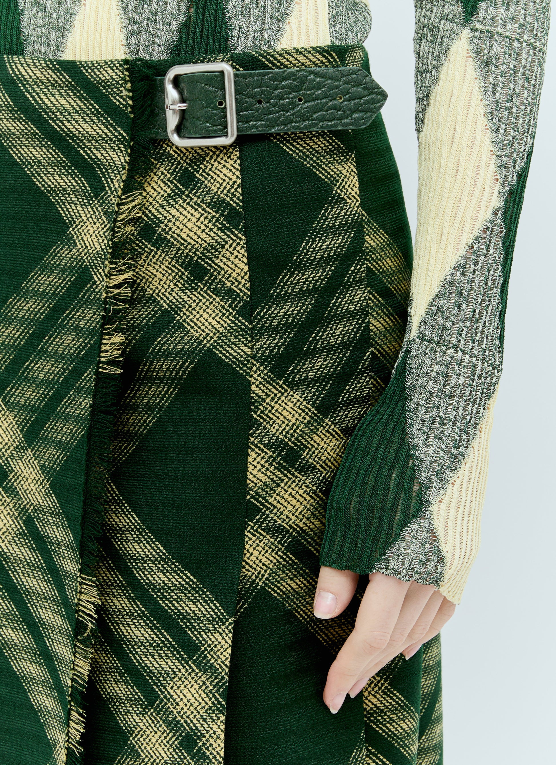 Burberry Women Wool Check Midi Skirt BURBERRY
