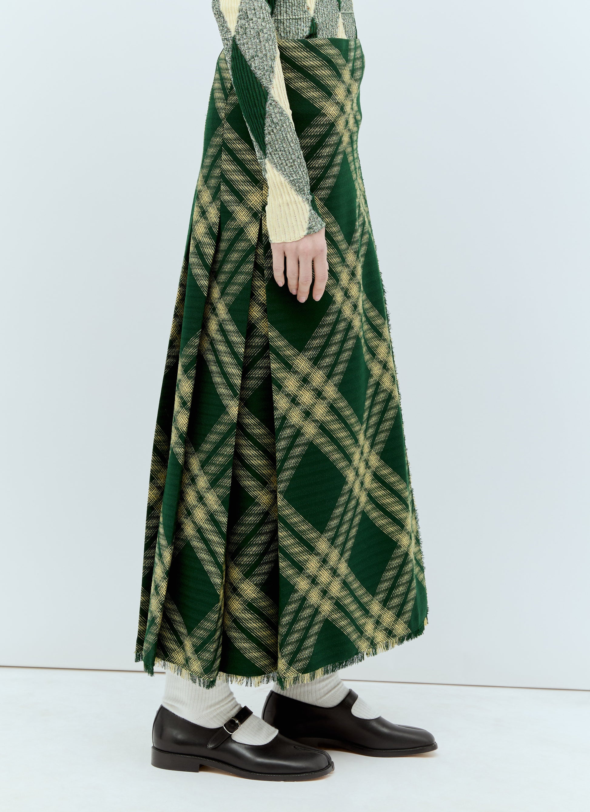 Burberry Women Wool Check Midi Skirt BURBERRY