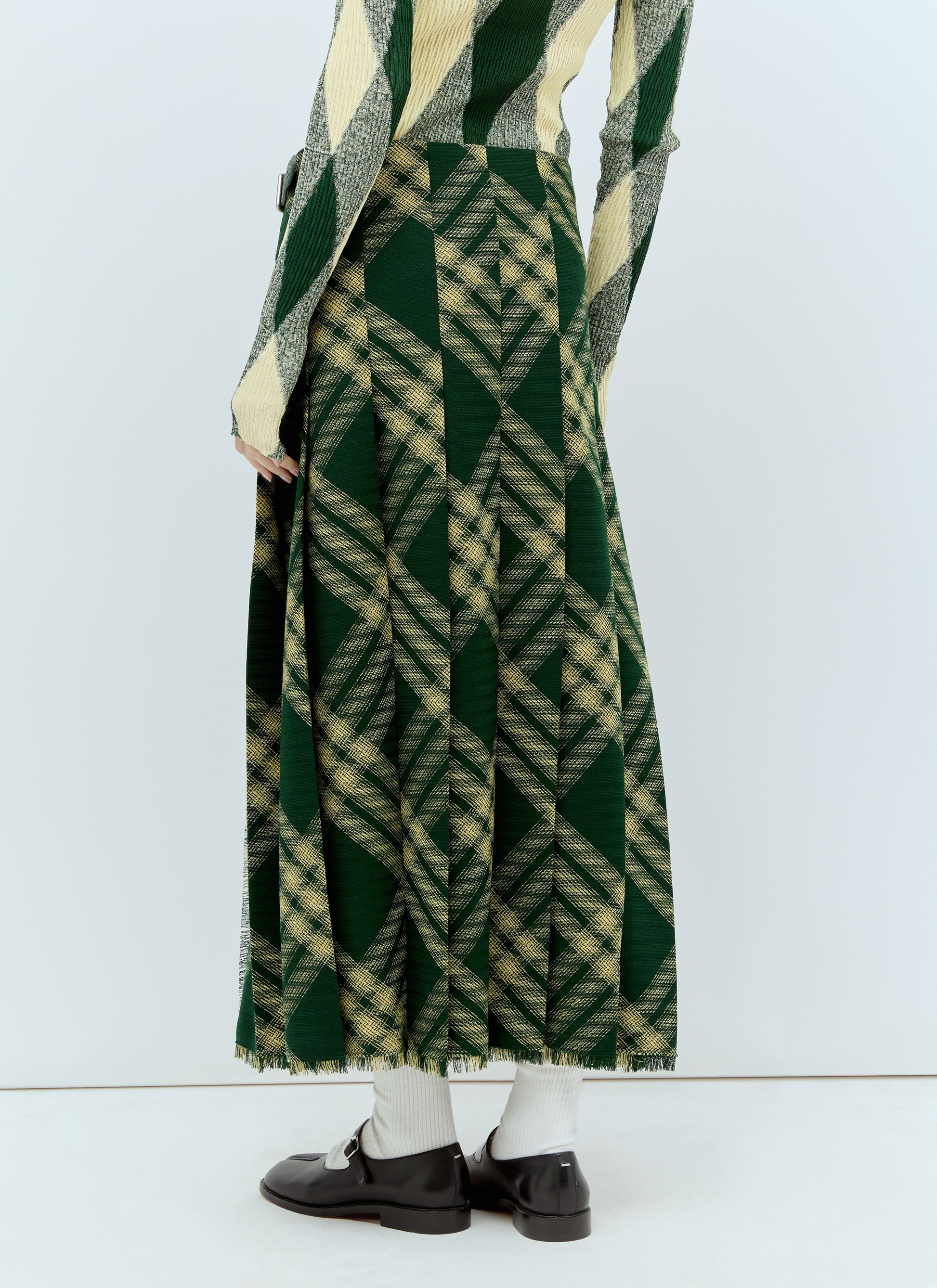 Burberry Women Wool Check Midi Skirt BURBERRY