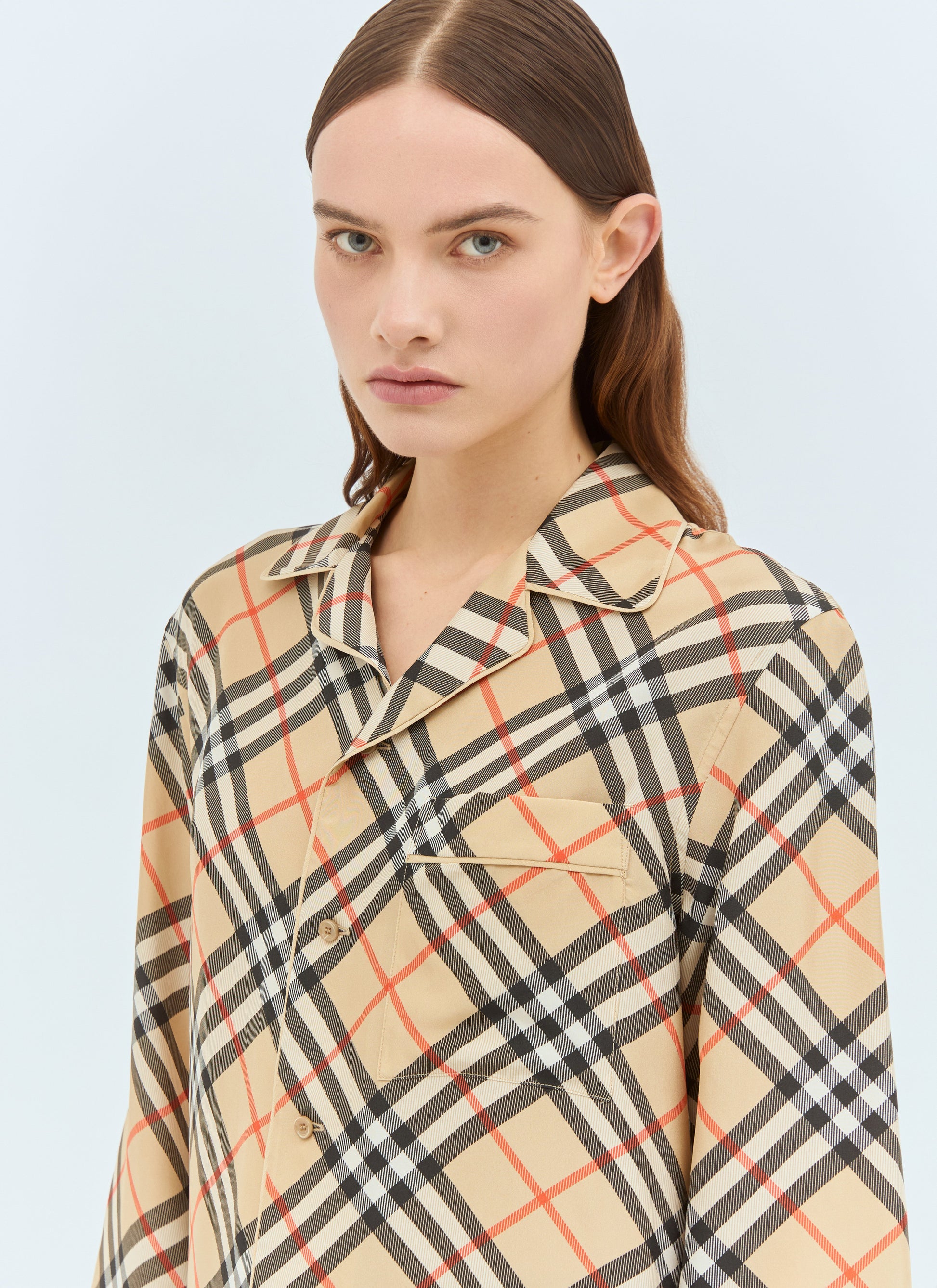 Burberry Women Check Silk Pyjama Shirt BURBERRY