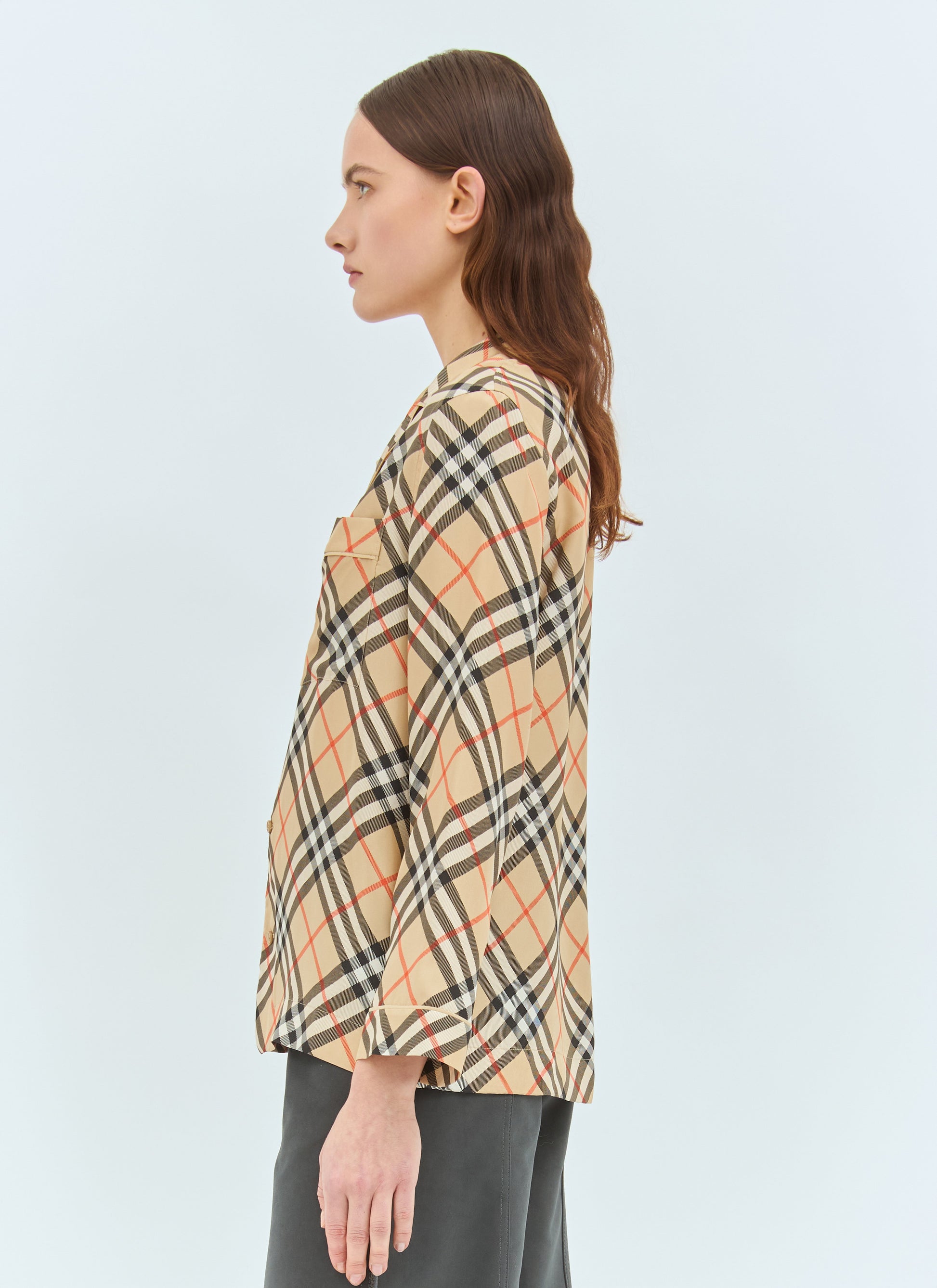 Burberry Women Check Silk Pyjama Shirt BURBERRY