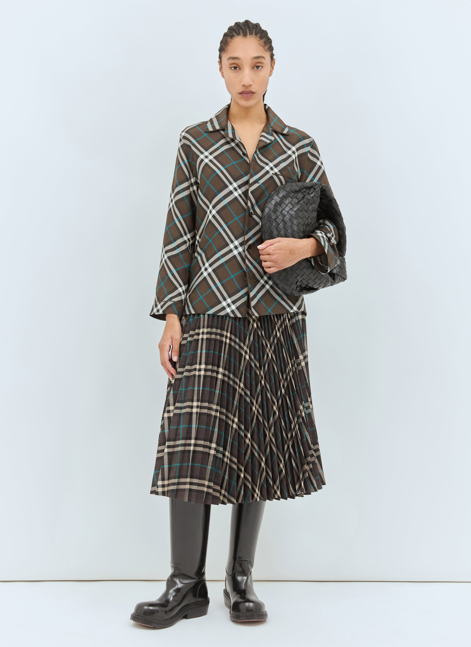 Burberry Women Check Silk Pyjama Shirt BURBERRY