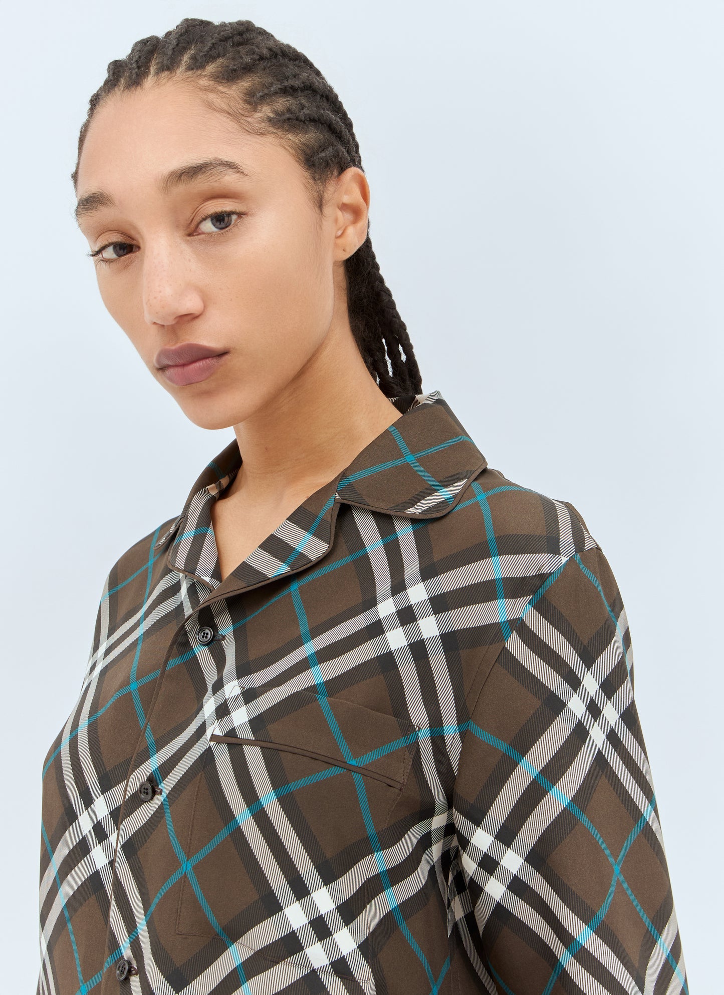 Burberry Women Check Silk Pyjama Shirt BURBERRY