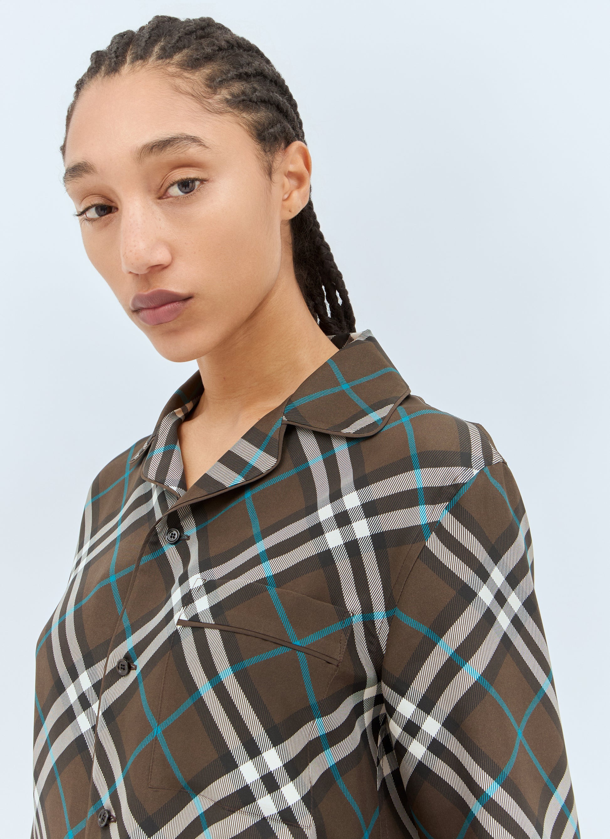 Burberry Women Check Silk Pyjama Shirt BURBERRY