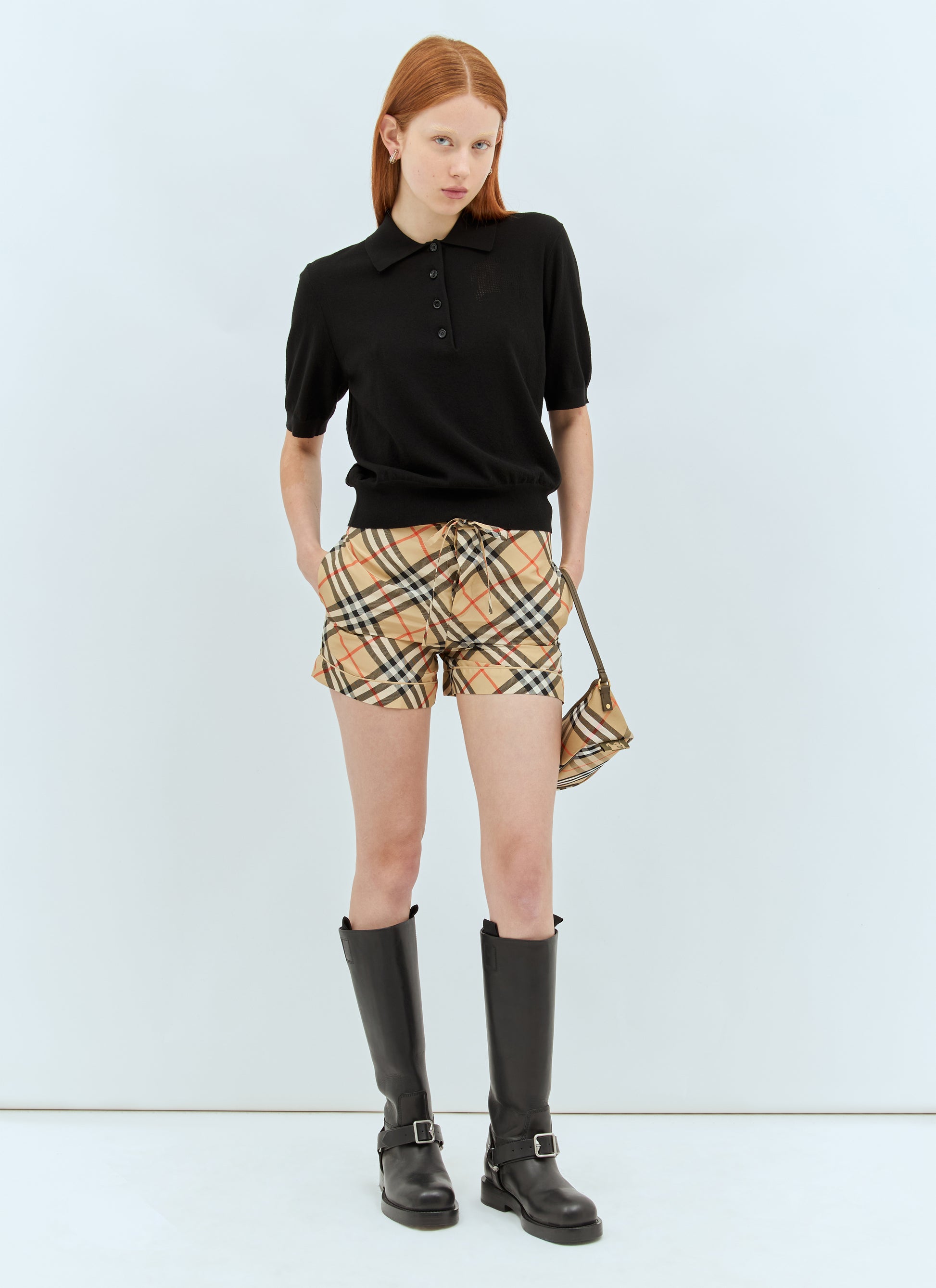 Burberry Women Check Silk Shorts BURBERRY