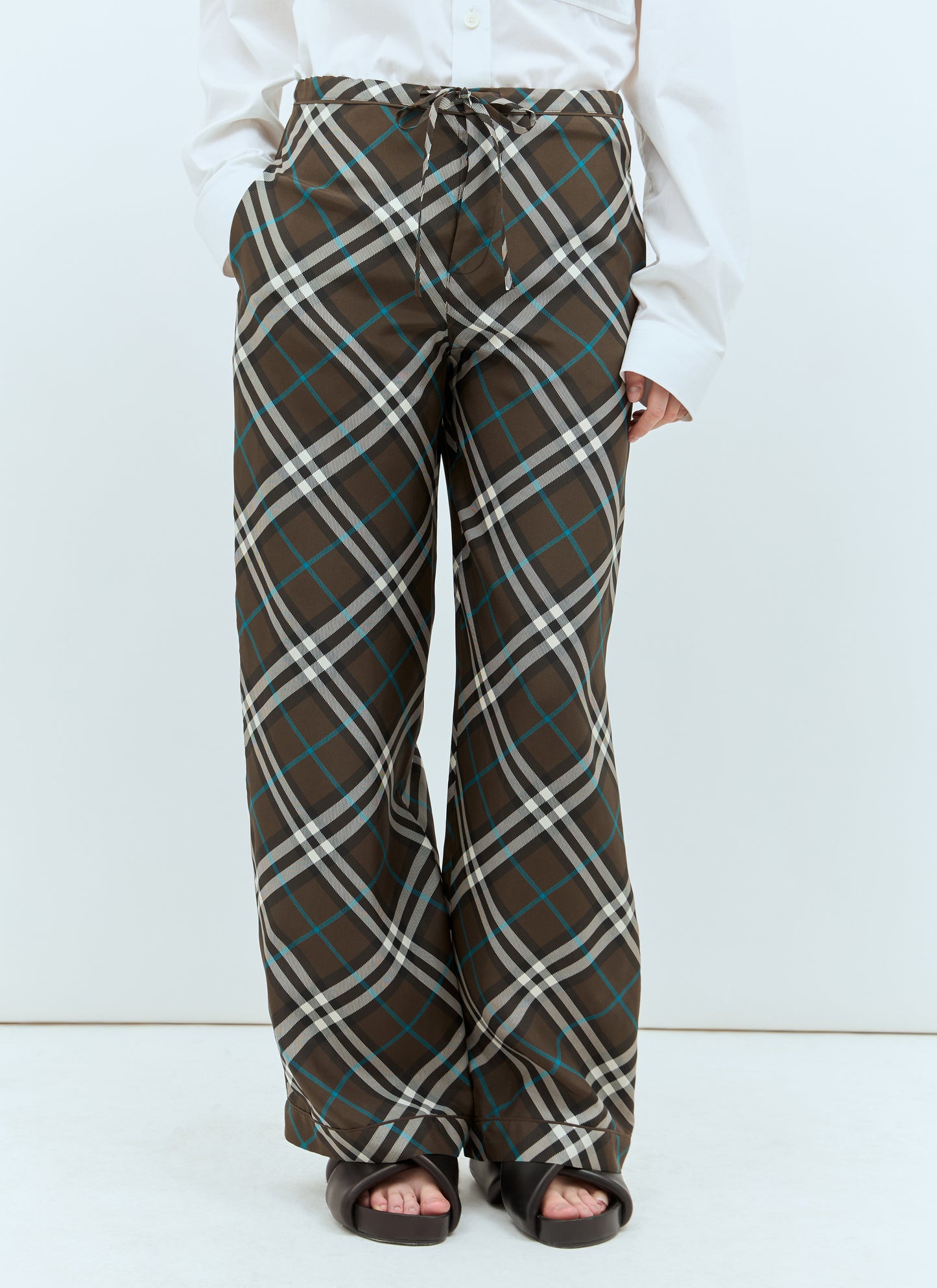 Burberry Women Check Silk Pants BURBERRY