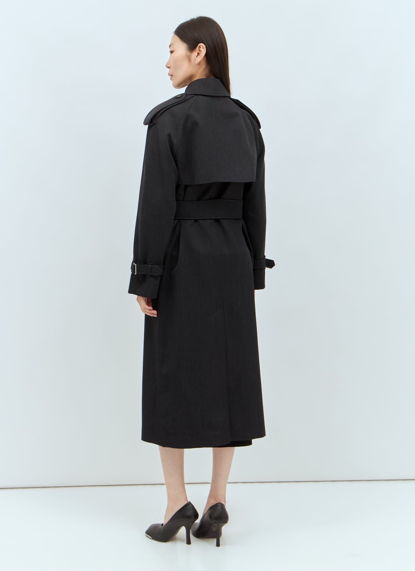 Burberry Women Long Wool Trench Coat BURBERRY