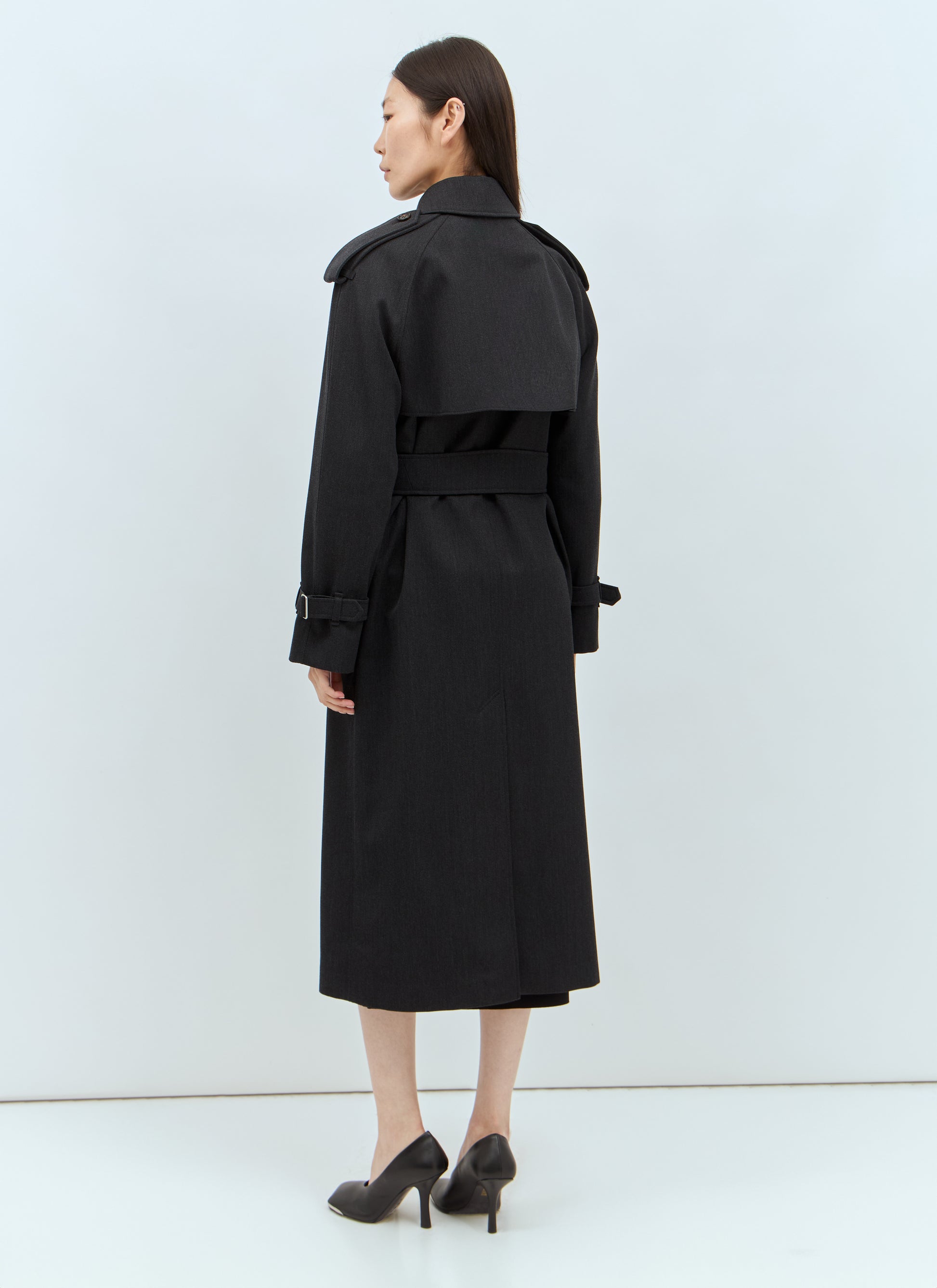 Burberry Women Long Wool Trench Coat BURBERRY