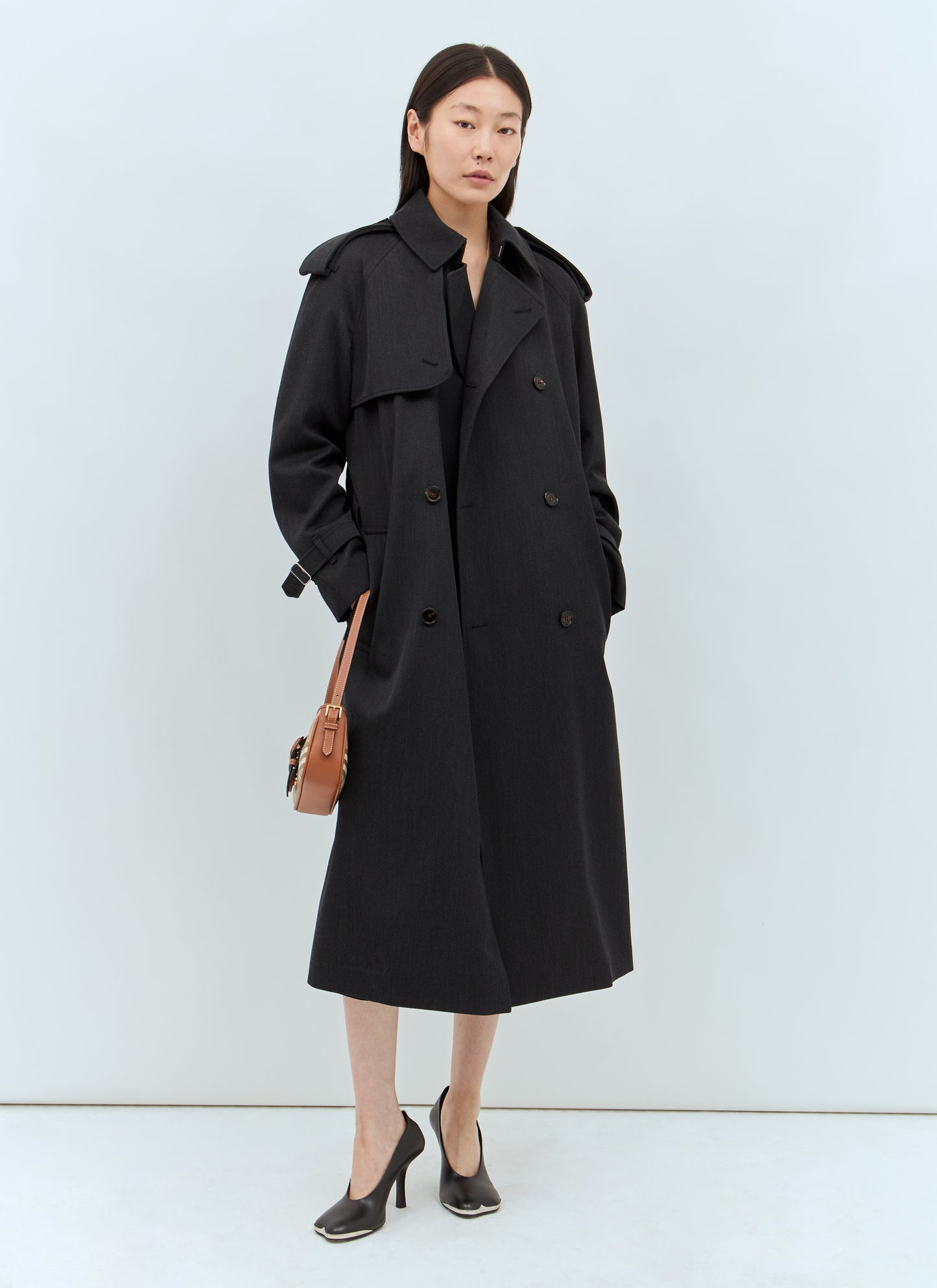 Burberry Women Long Wool Trench Coat BURBERRY