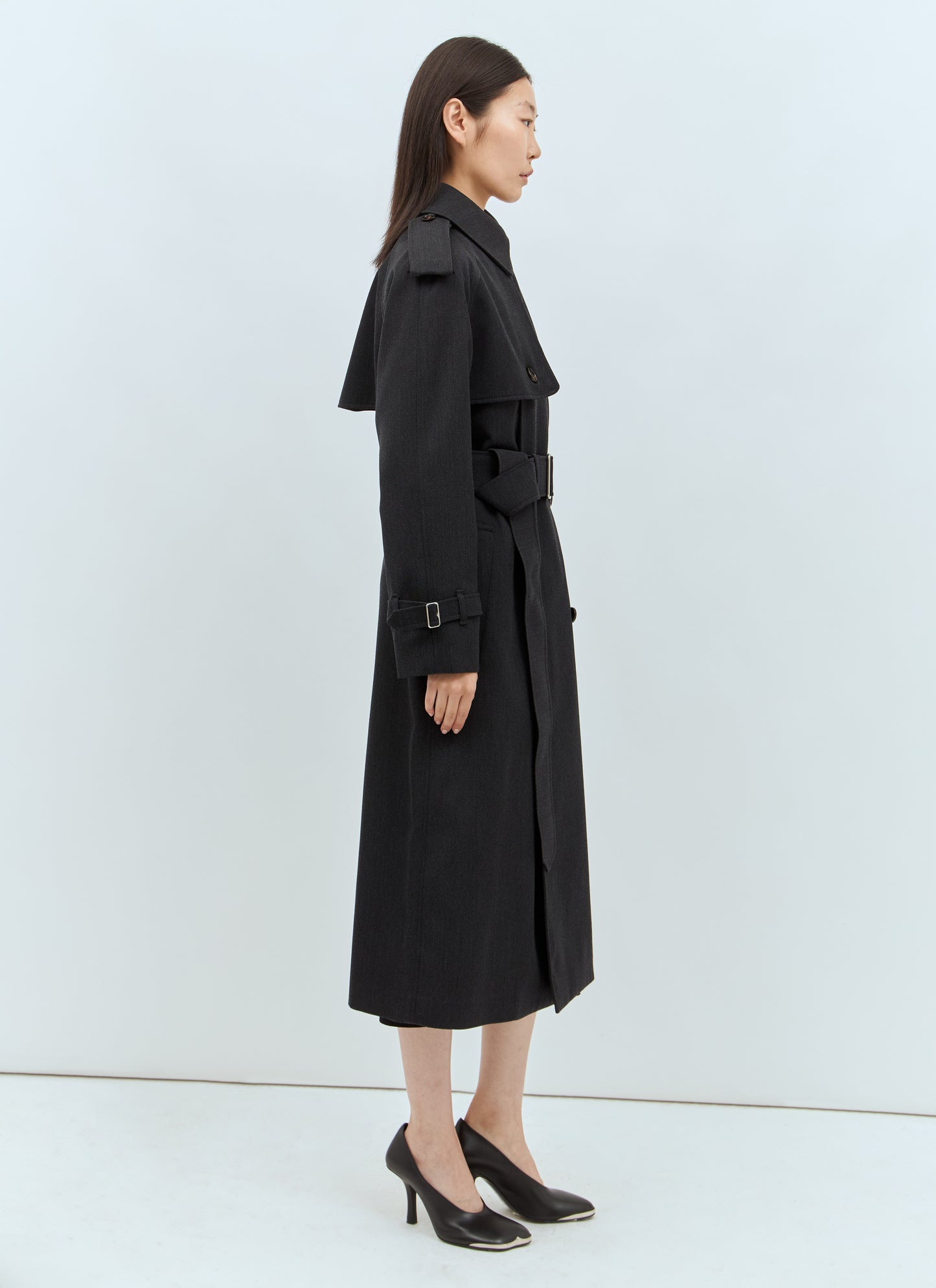 Burberry Women Long Wool Trench Coat BURBERRY
