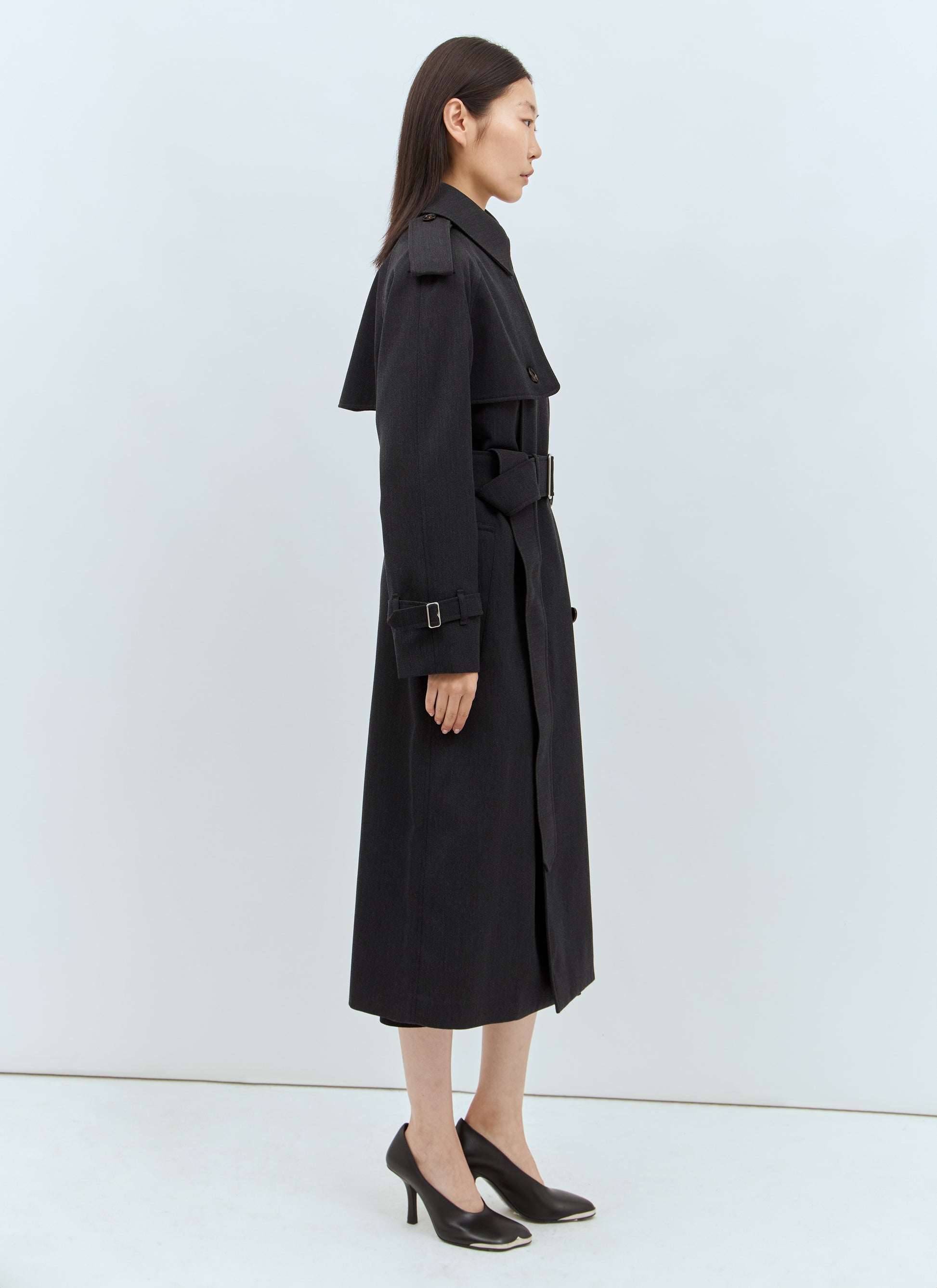 Burberry Women Long Wool Trench Coat BURBERRY