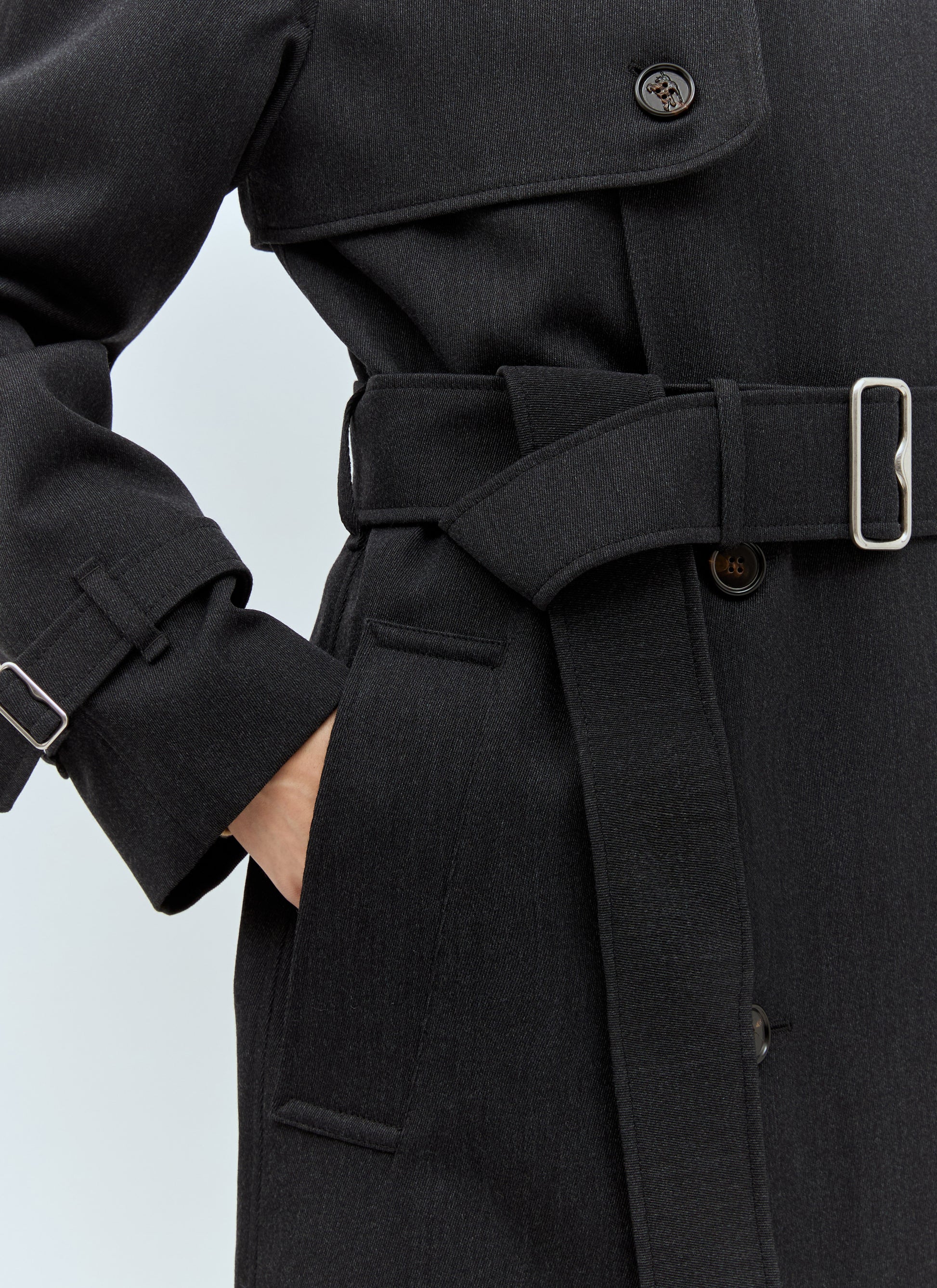Burberry Women Long Wool Trench Coat BURBERRY