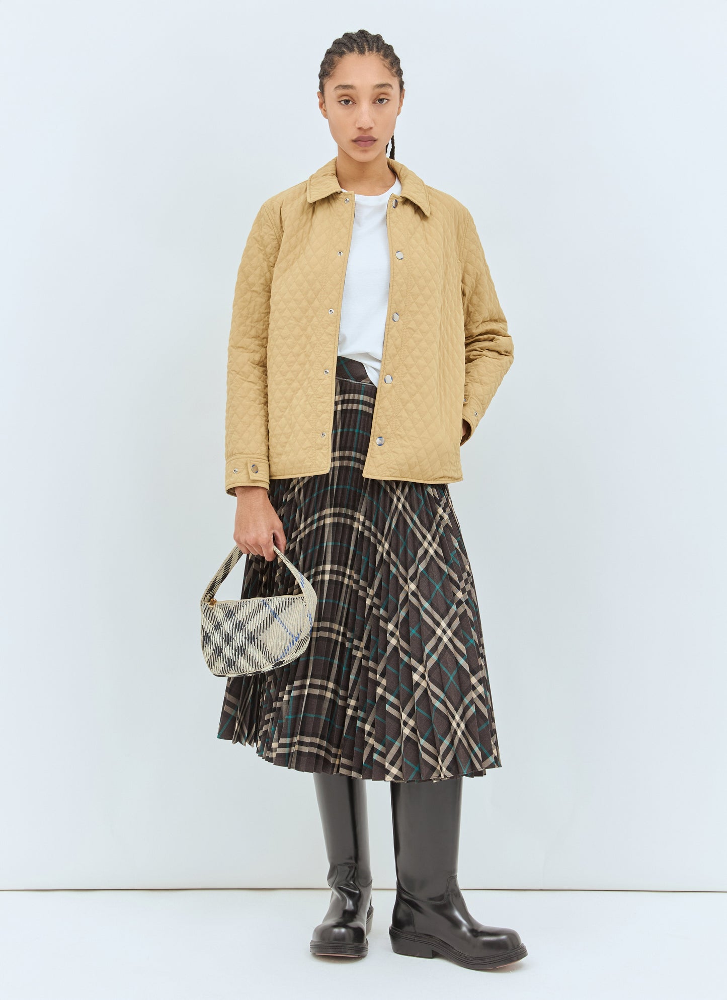 Burberry Women Check Mini Knitted Shoulder Bag BURBERRY