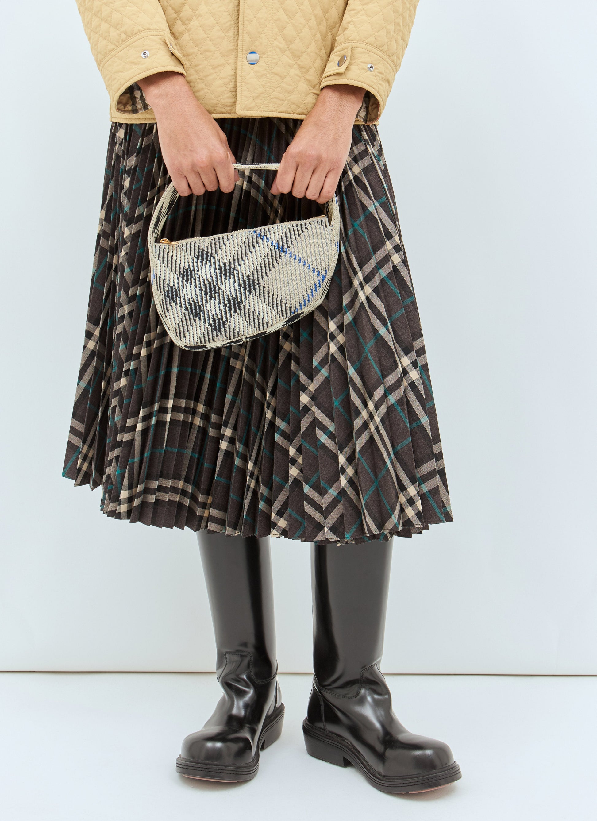Burberry Women Check Mini Knitted Shoulder Bag BURBERRY