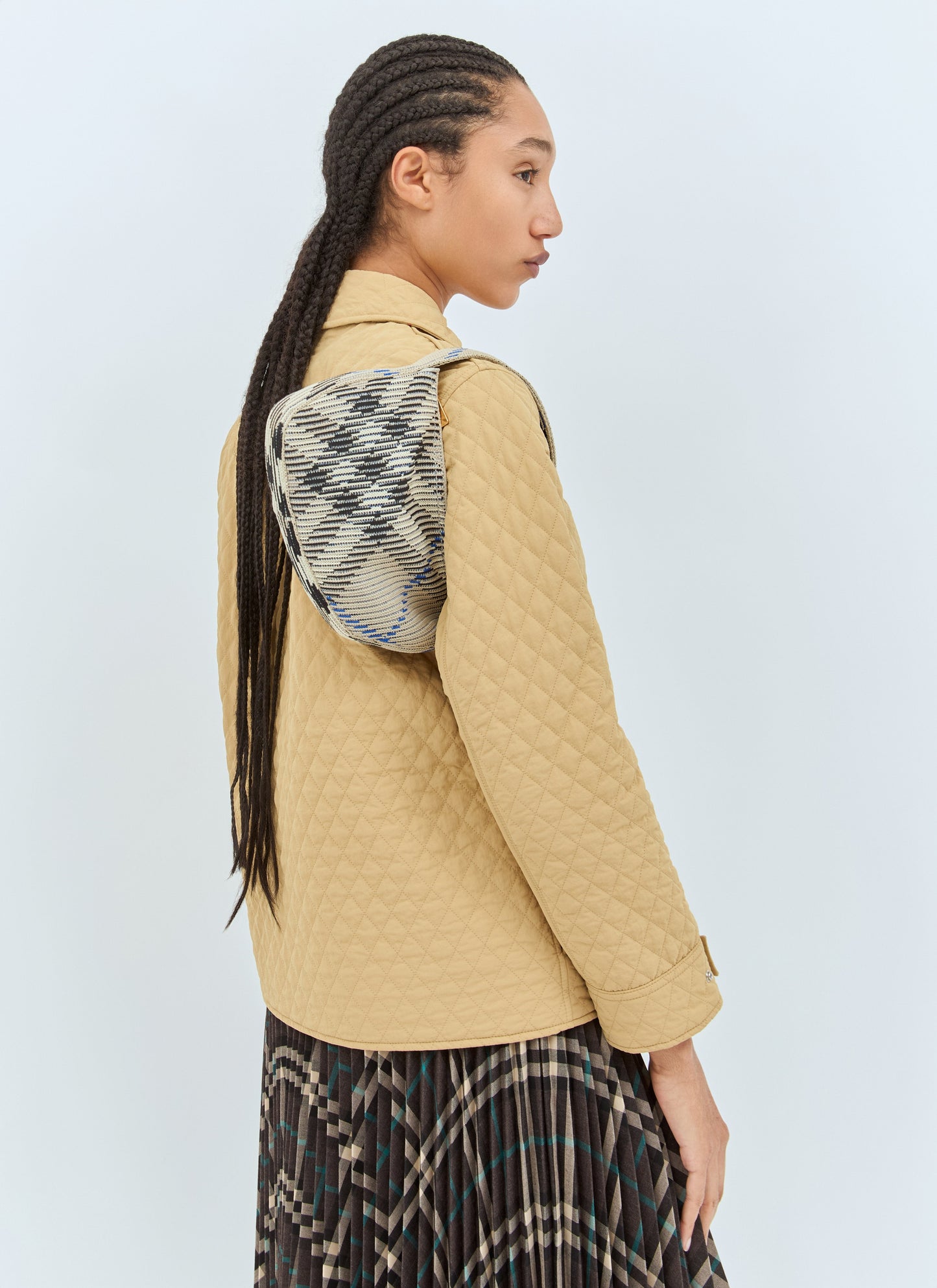 Burberry Women Check Mini Knitted Shoulder Bag BURBERRY