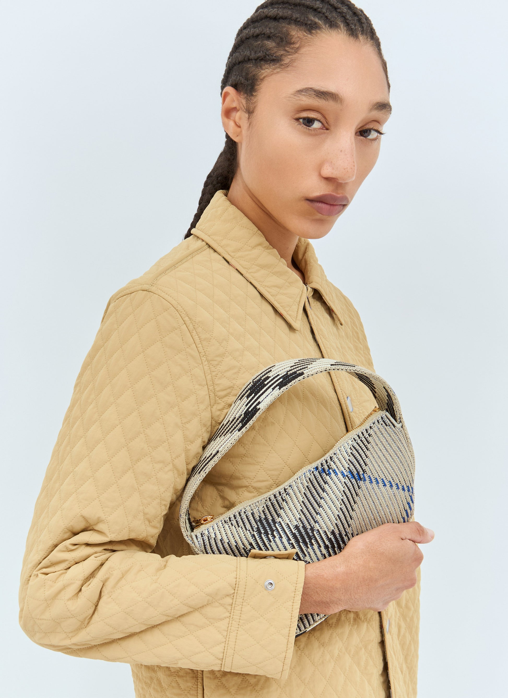 Burberry Women Check Mini Knitted Shoulder Bag BURBERRY