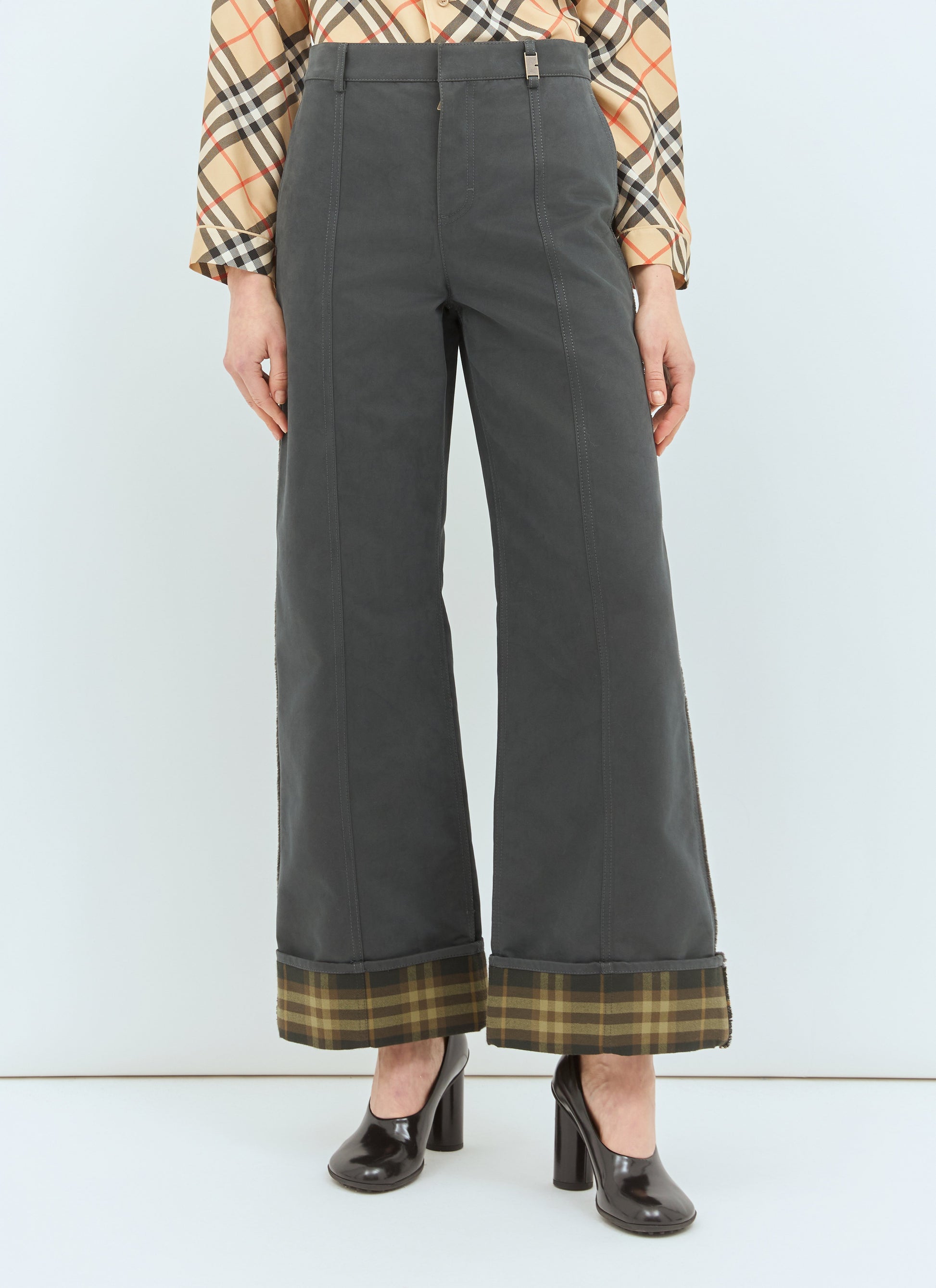 Burberry Women Check Cuffs Pants BURBERRY